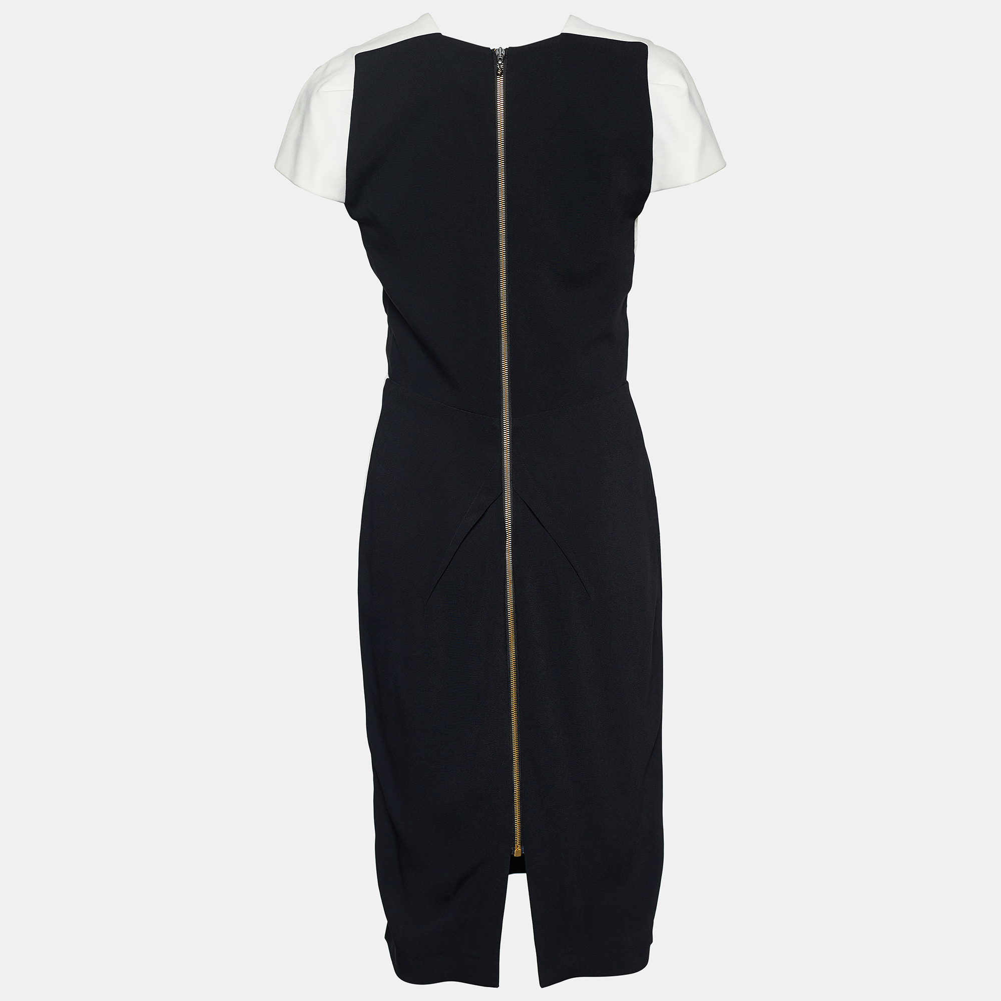 

Roland Mouret Monochrome Stretch Crepe V Neck Sheath Dress, Black