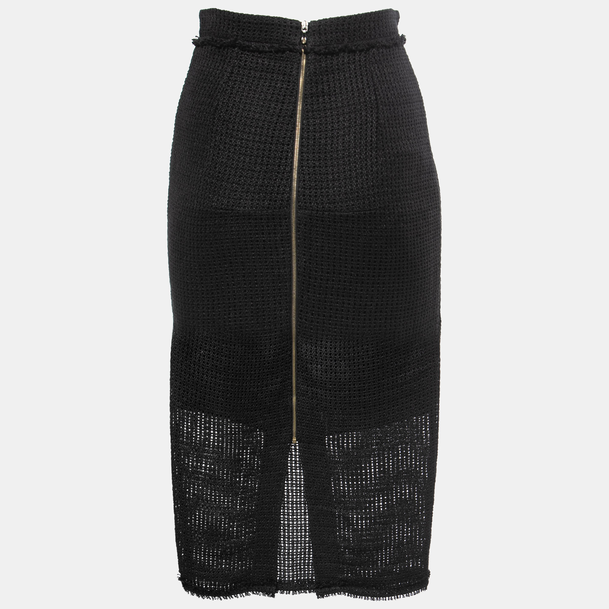 

Roland Mouret Black Linen Mesh Midi Skirt