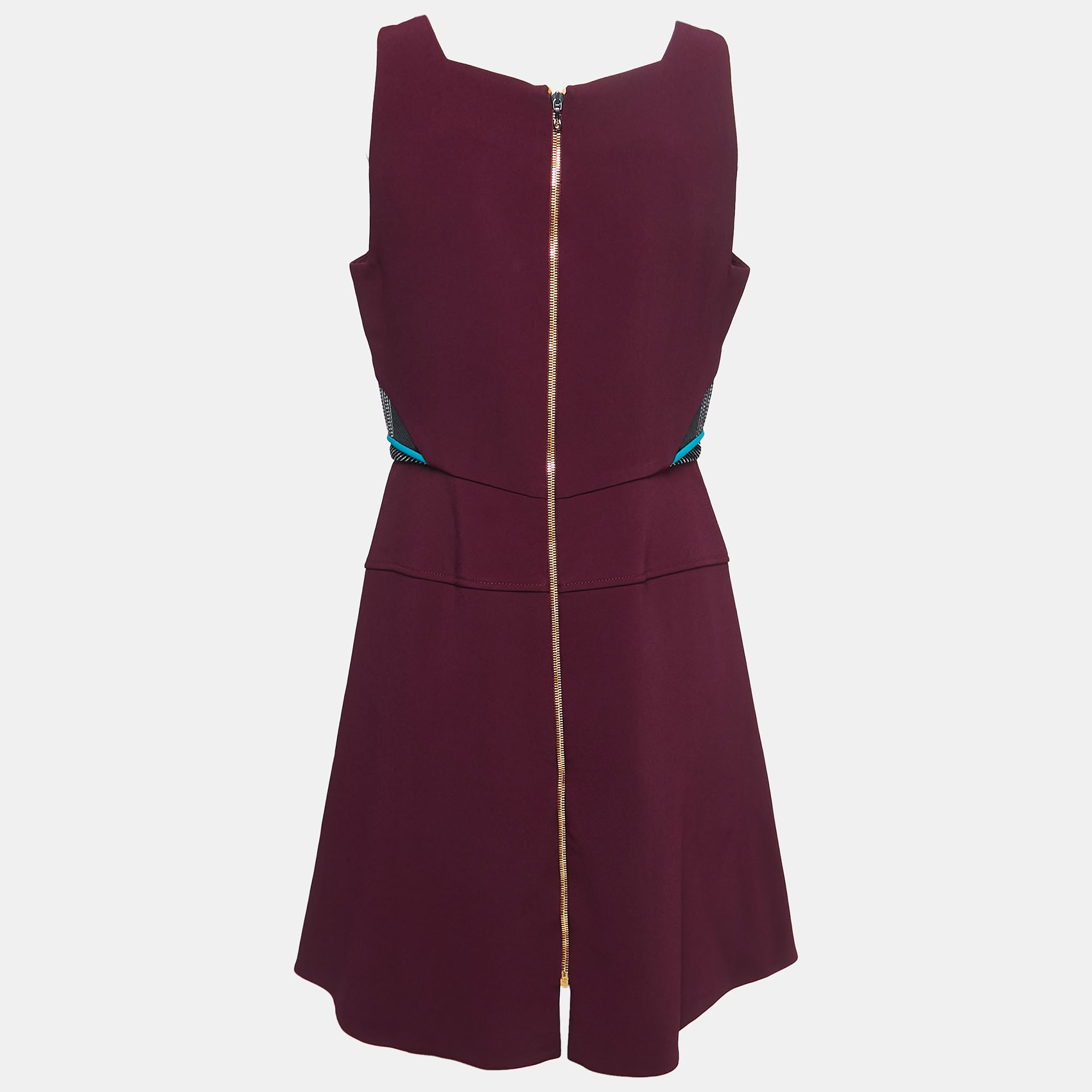 

Roland Mouret Purple Crepe Cutout Detail Derya Short Sleeveless Dress