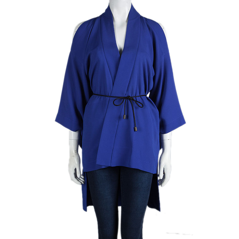 

Roland Mouret Blue Roche Cold Shoulder Kimono Top