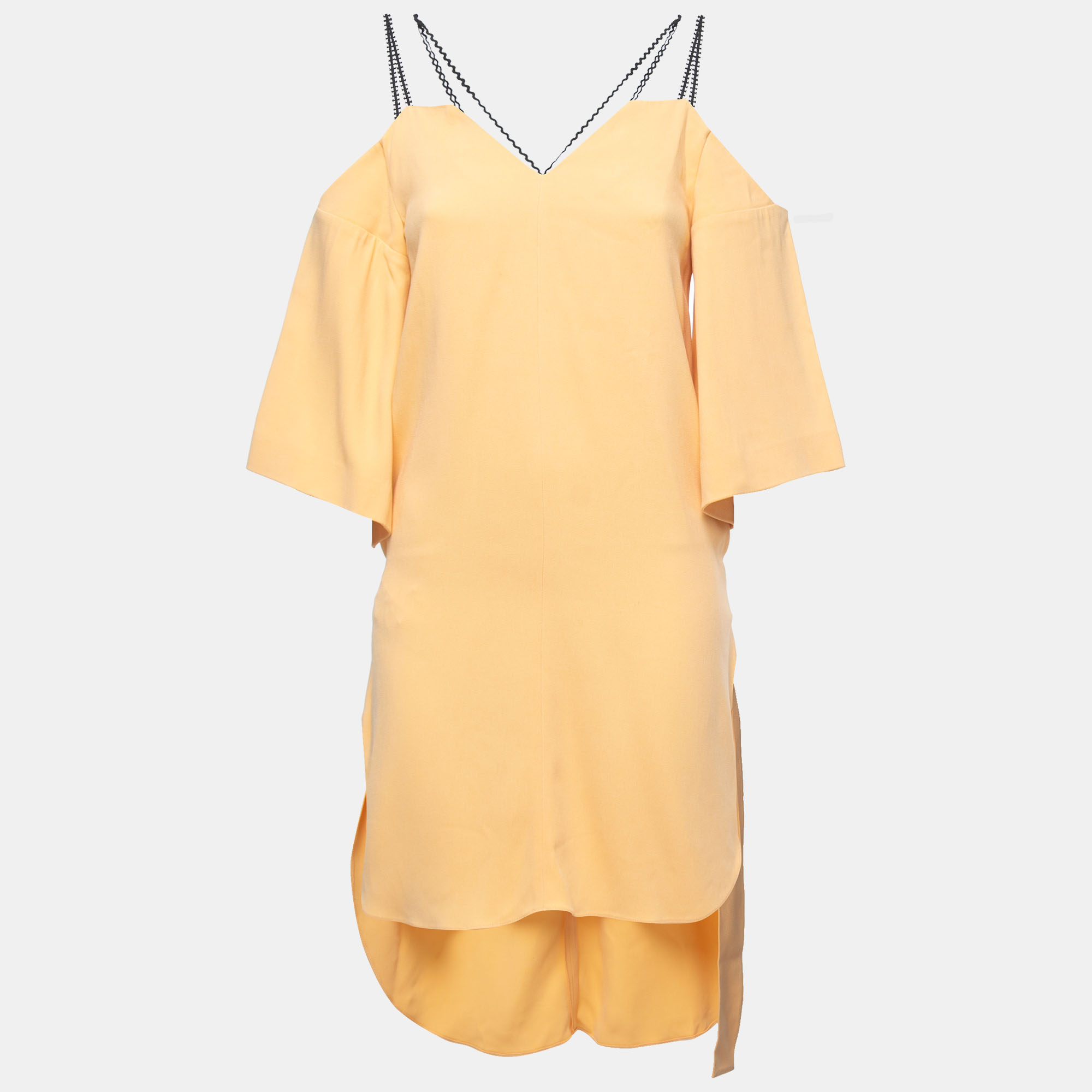 

Roland Mouret Peach Orange Crepe Off Shoulder Mini Dress