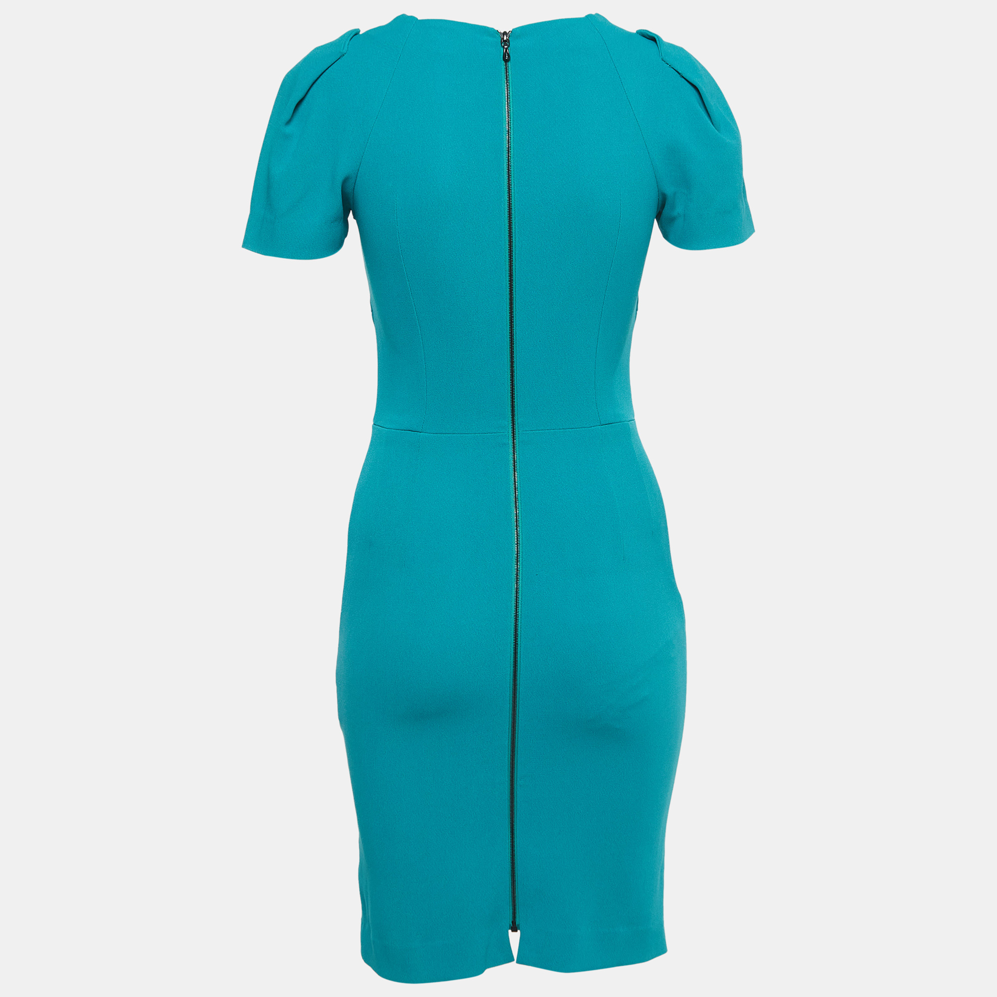 

Roland Mouret Blue Crepe Folded Shoulder Detail Mini Dress