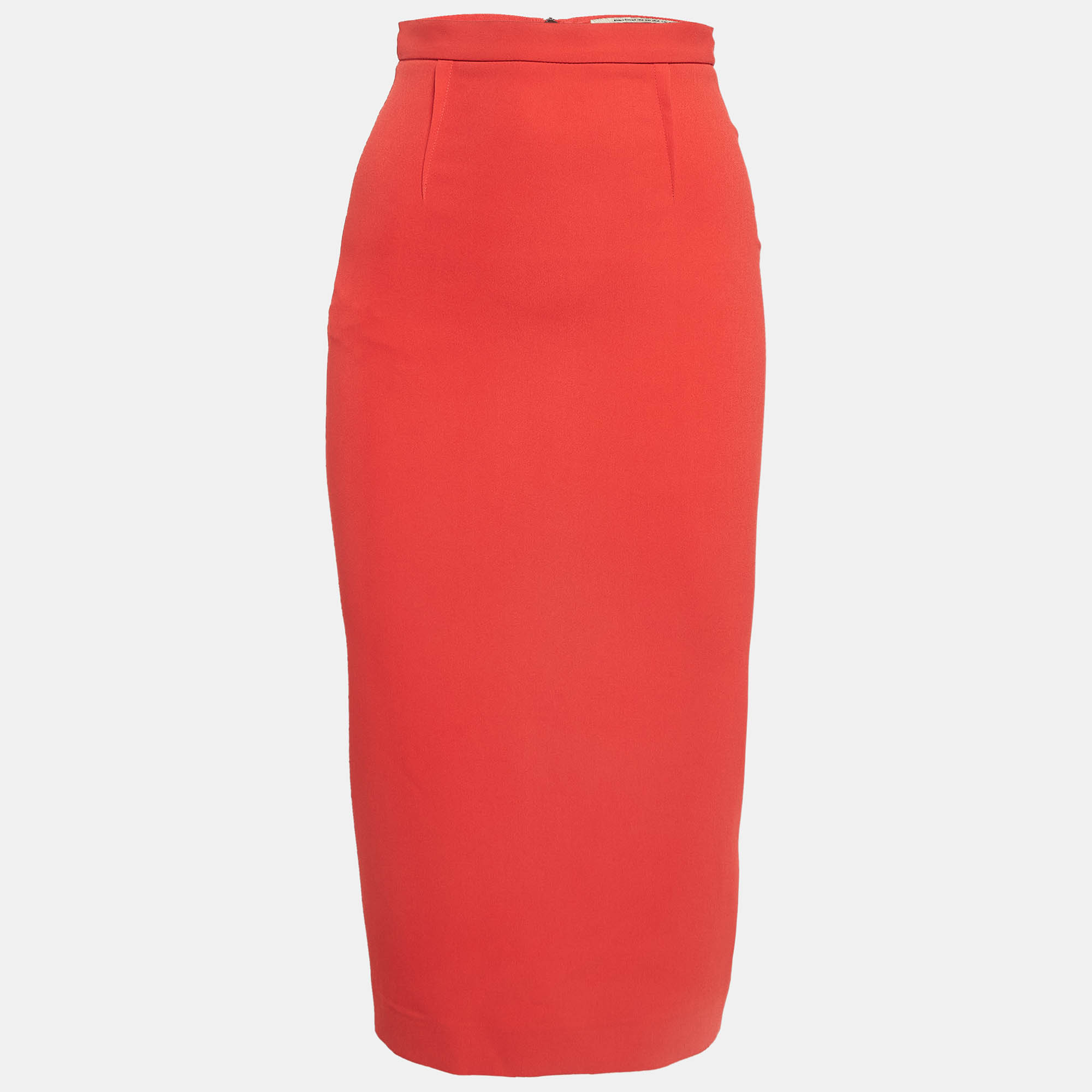 Pre-owned Roland Mouret Red Wool Midi Skirt S