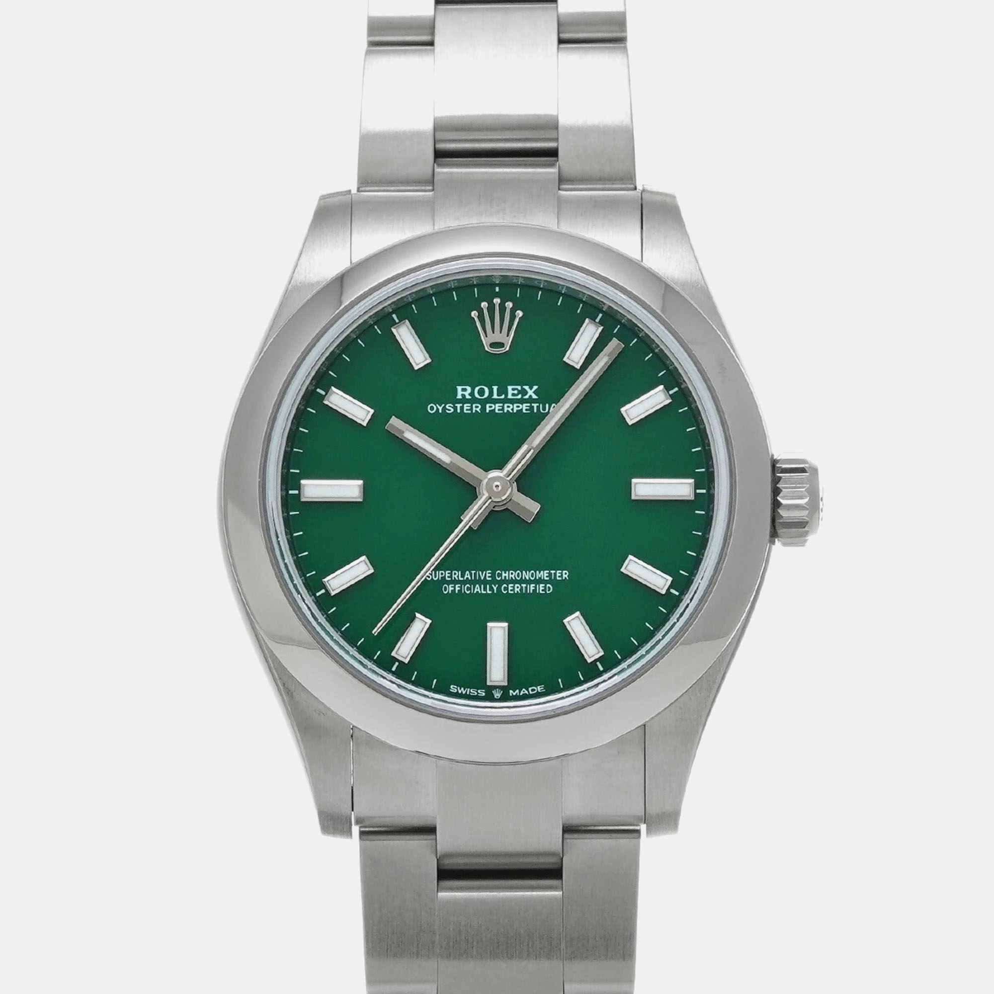 

Rolex Green Stainless Steel Oyster Perpetual 277200 Automatic Women's Wristwatch 31 mm