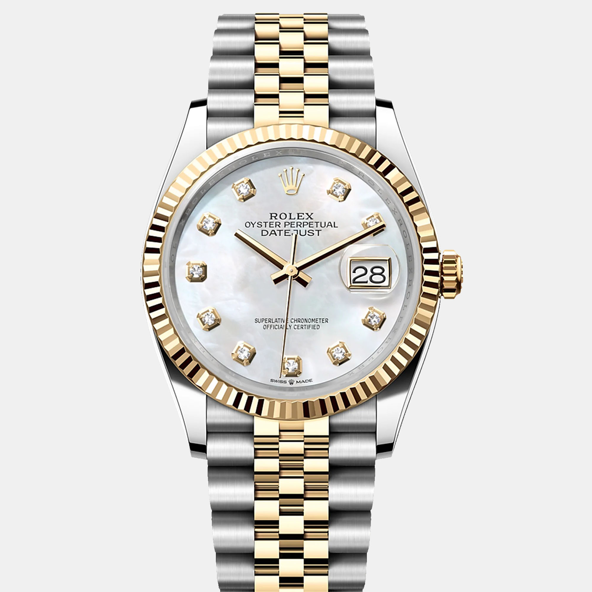 

Rolex Datejust 126233-0023 Automatic Mother of Pearl Diamond 18K Yellow Gold Stainless Steel Women’s Wristwatch 36 mm
