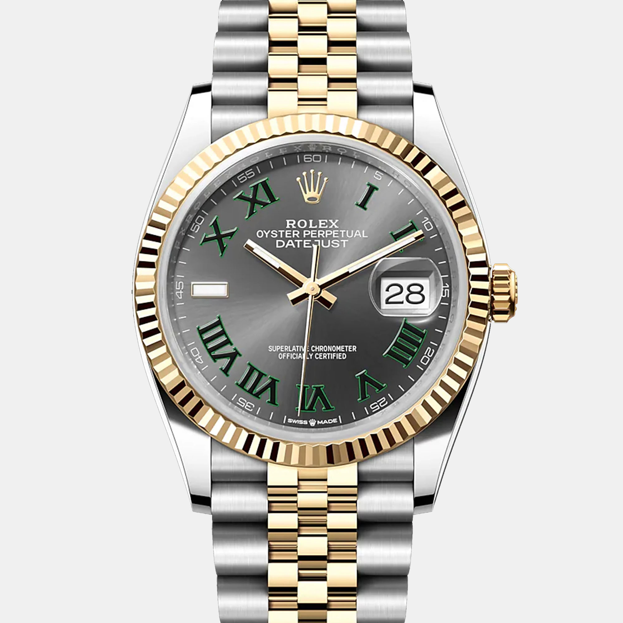 

Rolex Datejust 126233-0035 Automatic Wimbledon 18K Yellow Gold Stainless Steel Women’s Wristwatch 36 mm, Grey