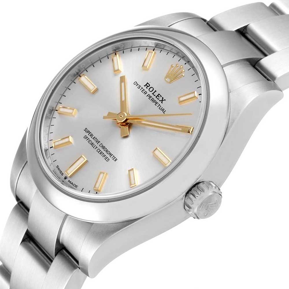 

Rolex Silver Stainless Steel Oyster Perpetual Automatic 277200 Women's Wristwatch 31 MM