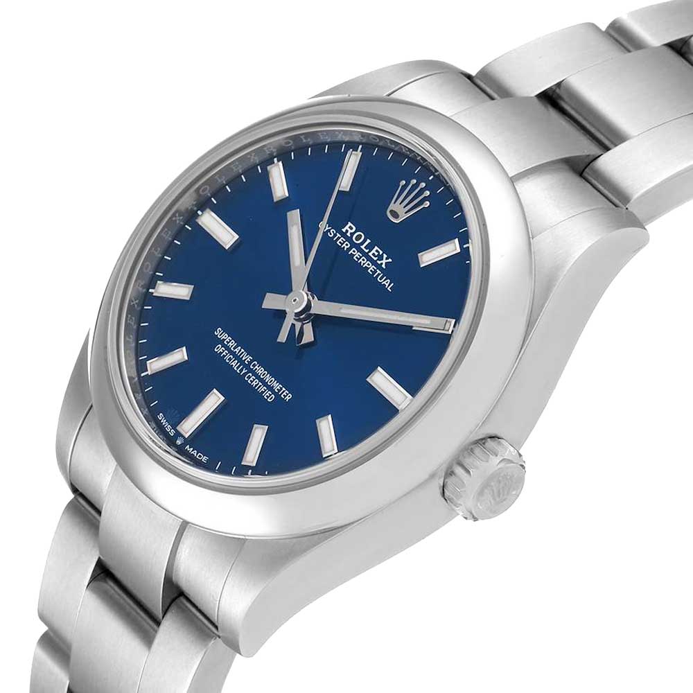 

Rolex Blue Stainless Steel Oyster Perpetual Automatic 277200 Women's Wristwatch 31 MM