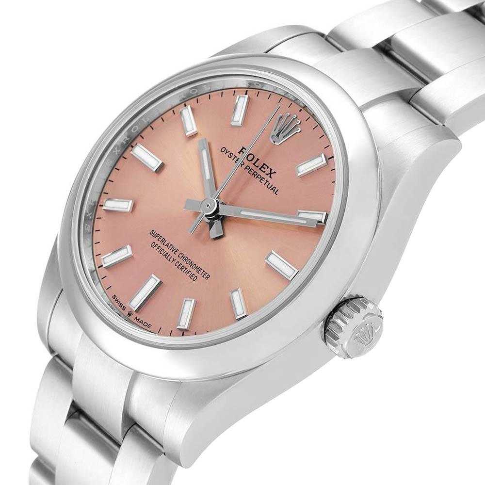 

Rolex Pink Stainless Steel Oyster Perpetual Automatic 277200 Women's Wristwatch 31 MM