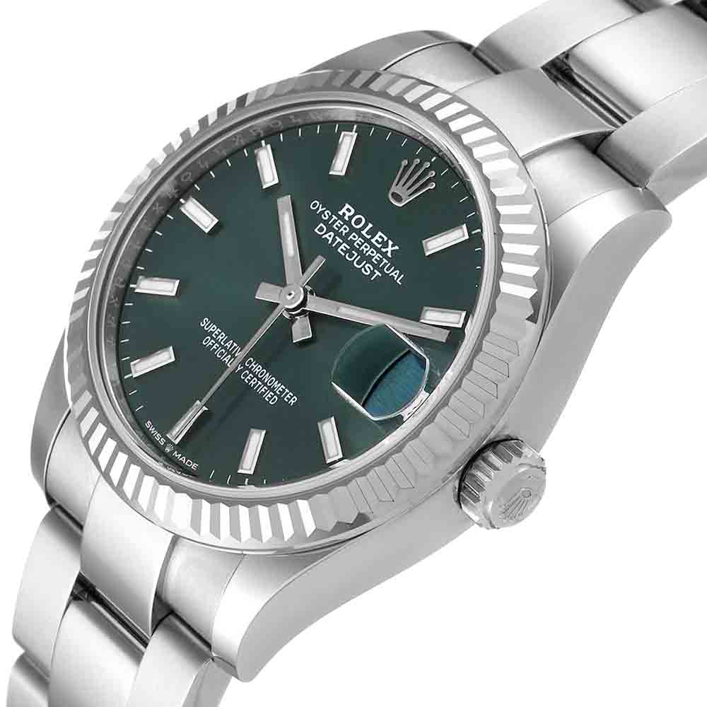 

Rolex Mint Green 18k White Gold And Stainless Steel Datejust 278274 Women's Wristwatch 31 MM