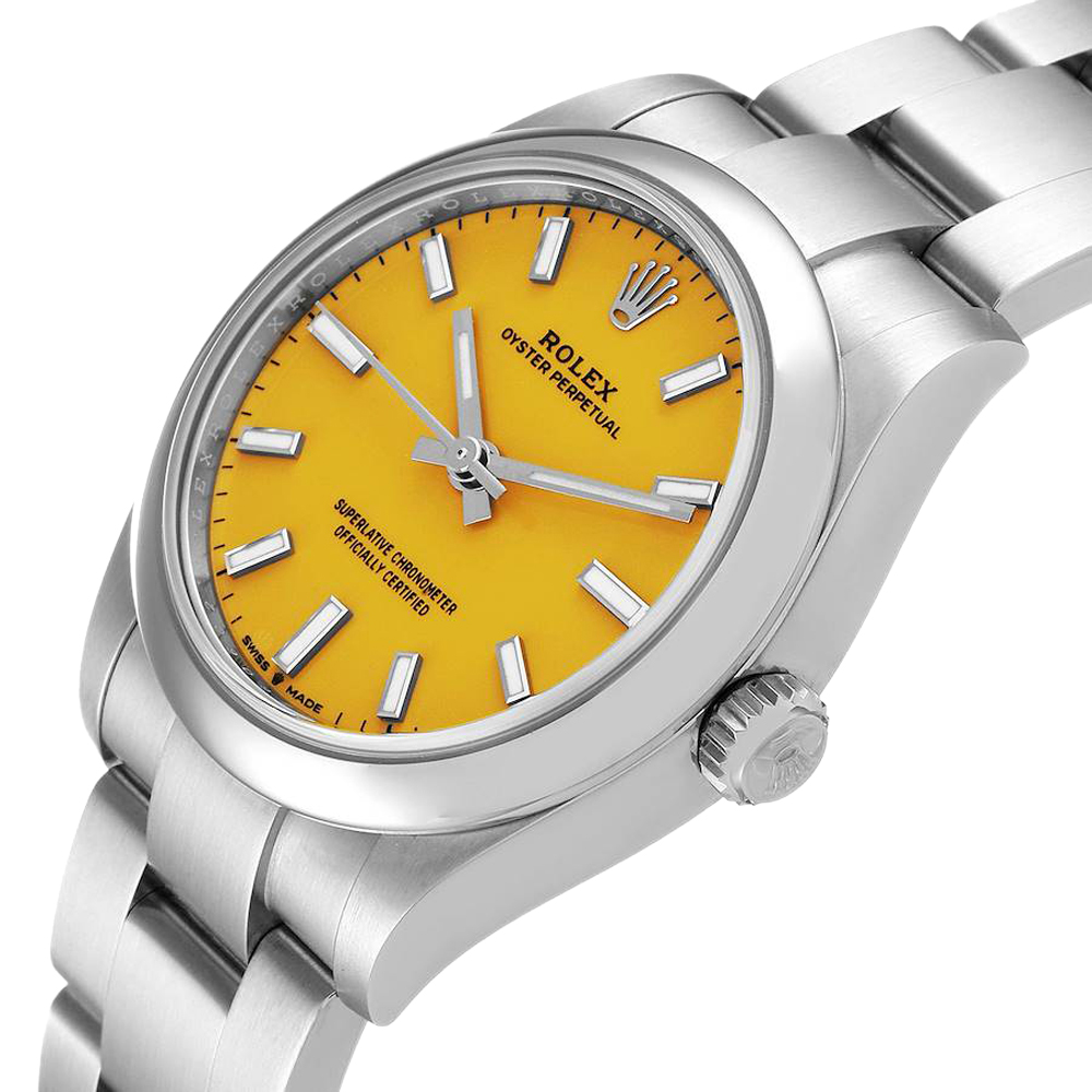 

Rolex Yellow Stainless Steel Oyster Perpetual 277200 Automatic Men's Wristwatch 31 MM