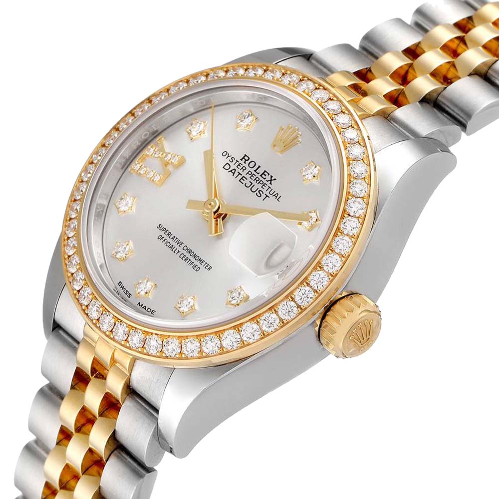 

Rolex Grey Diamonds 18k Yellow Gold And Stainless Steel Datejust 279383 Men's Wristwatch 28 MM