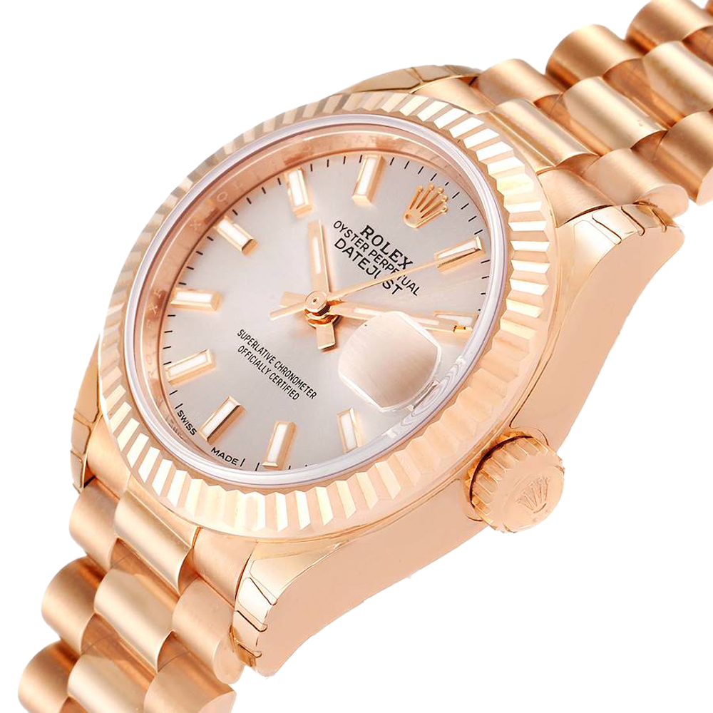 

Rolex Silver 18K Rose Gold President 279175 Women's Wristwatch 28 MM