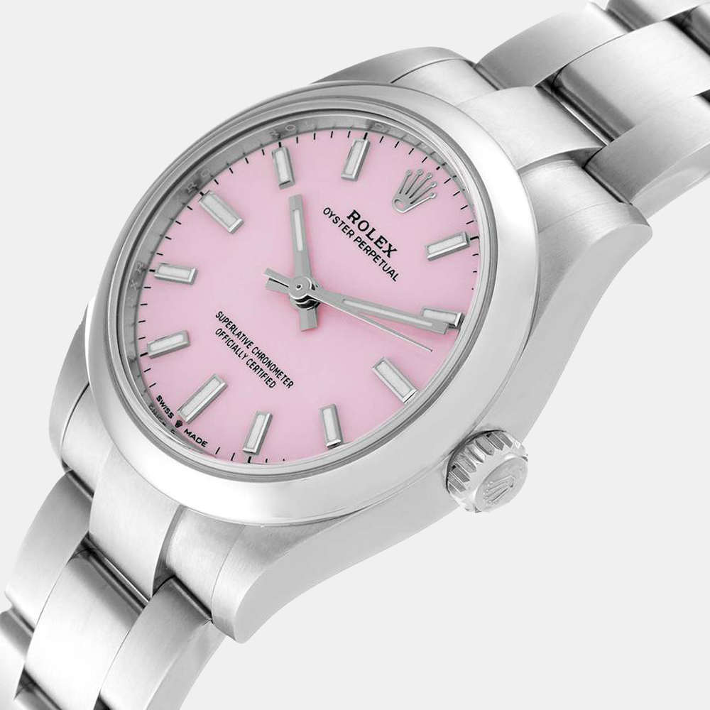 

Rolex Pink Stainless Steel Oyster Perpetual Automatic 277200 Women's Wristwatch 31 mm