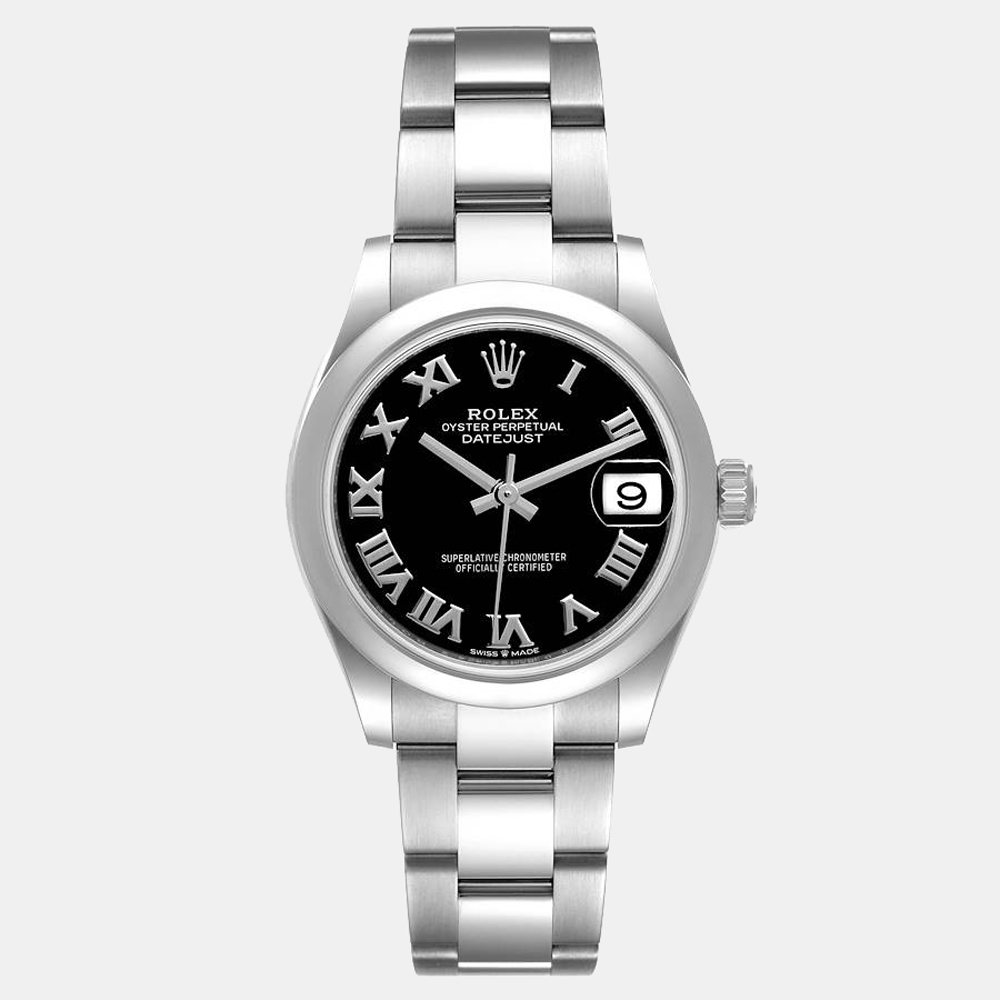 

Rolex Black Stainless Steel Datejust 278240 Women's Wristwatch 31 mm