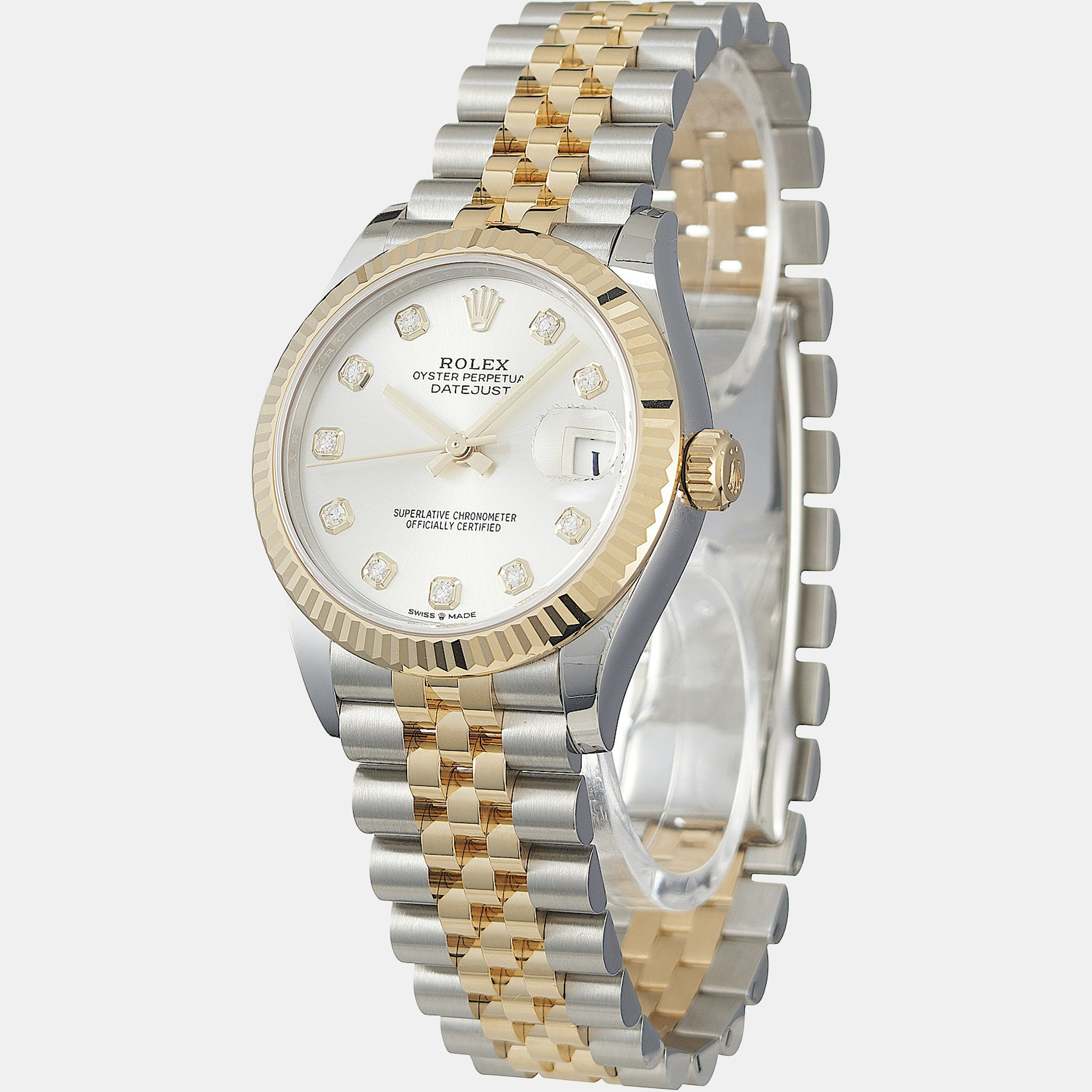

Rolex Silver Diamond 18K Yellow Gold And Stainless Steel Datejust 278273 Women's Wristwatch 31 mm