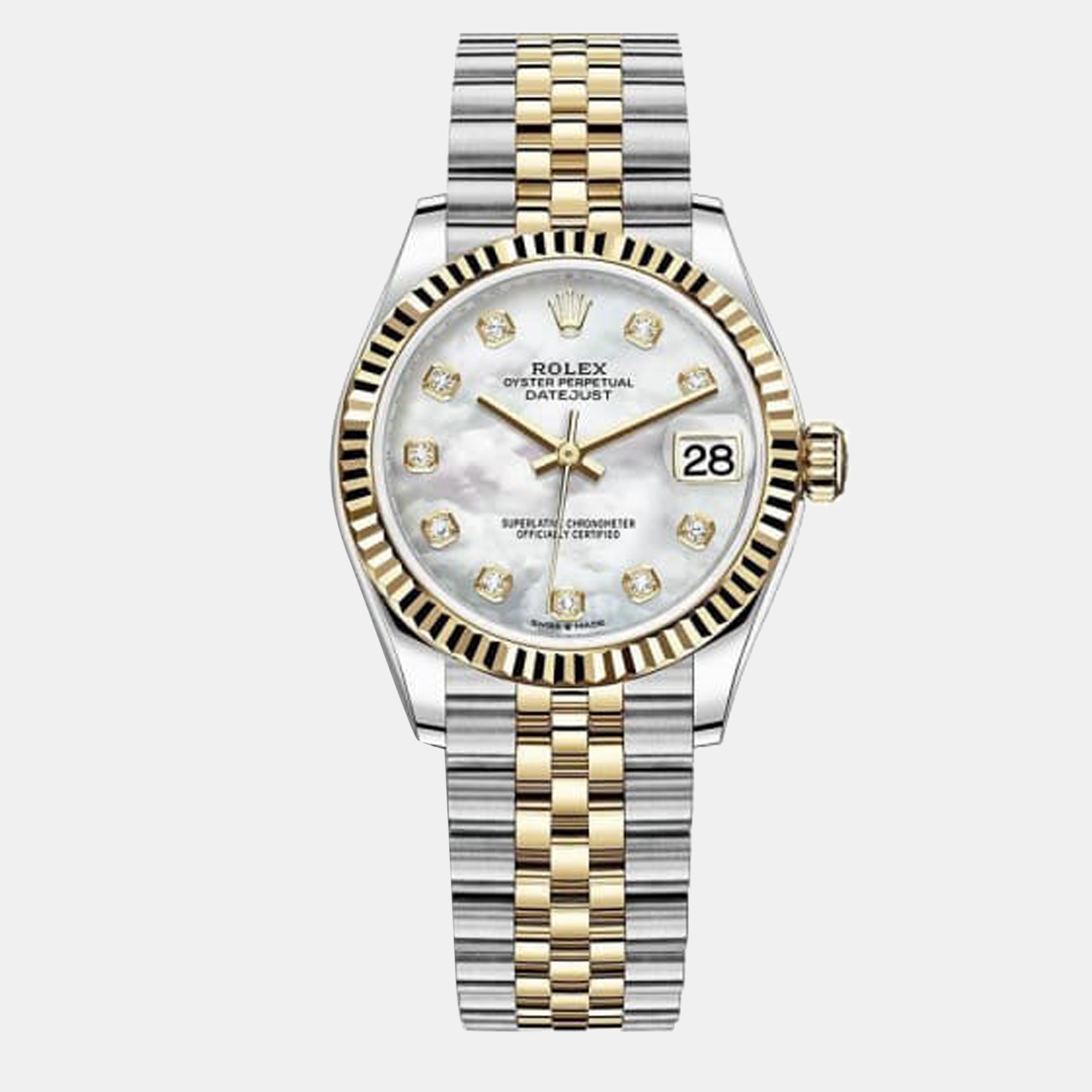 

Rolex Diamond MOP 18K Yellow Gold And Stainless Steel Datejust 278273 Women's Wristwatch 31 mm, White