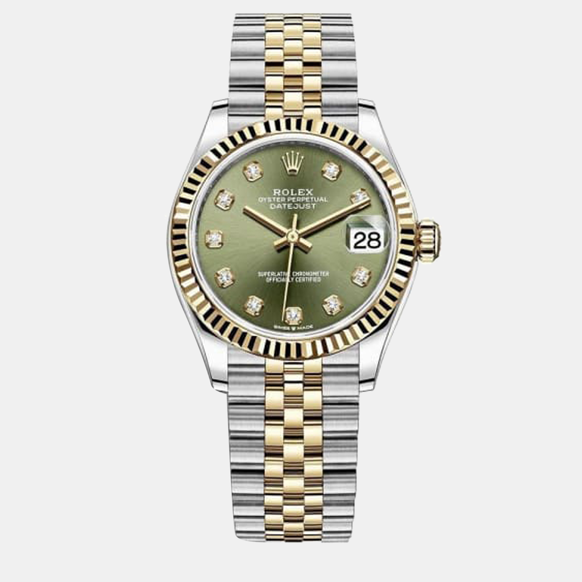 

Rolex Green Diamond 18K Yellow Gold And Stainless Steel Datejust 278273 Women's Wristwatch 31 mm