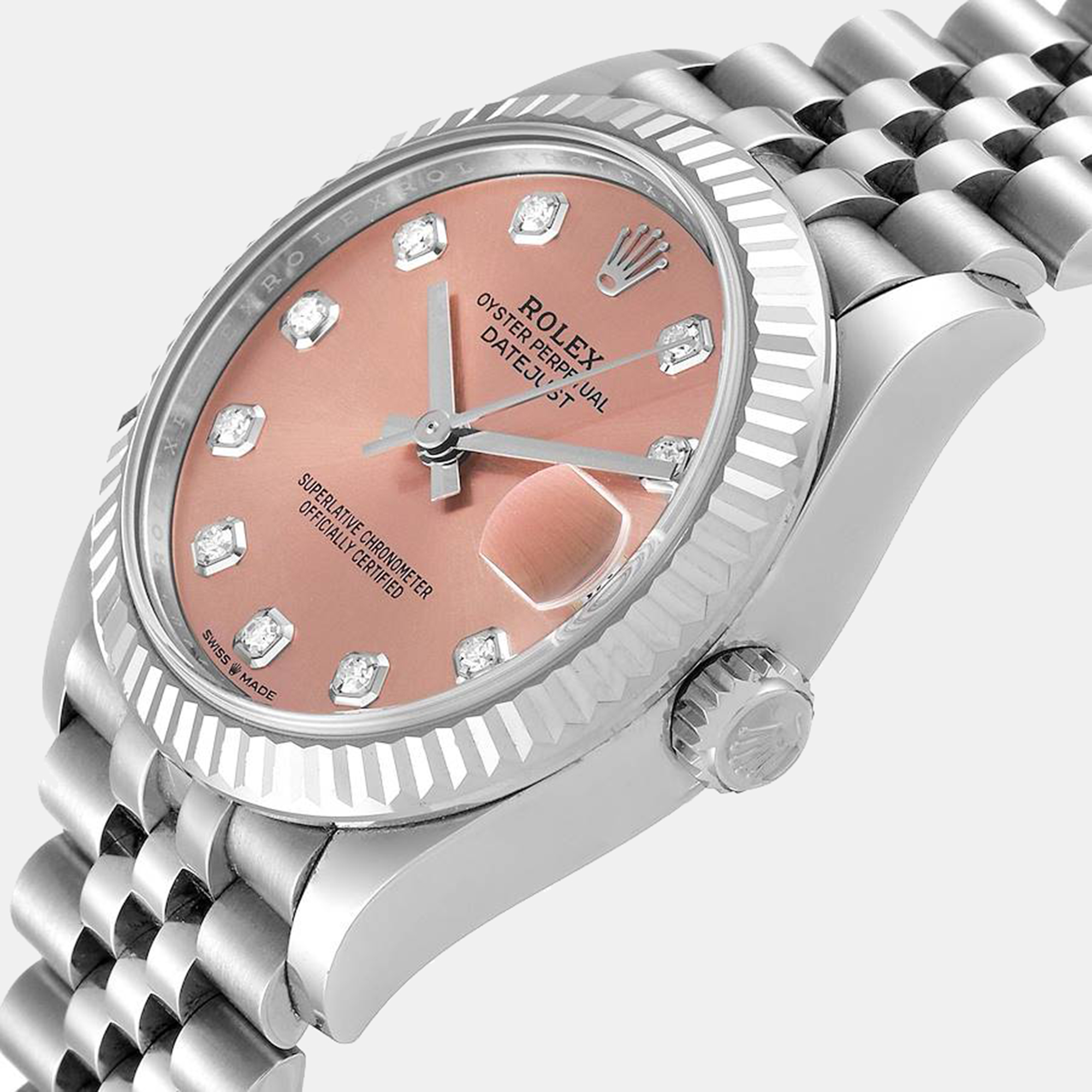 

Rolex Pink Diamond 18K White Gold And Stainless Steel Datejust 278274 Women's Wristwatch 31 mm