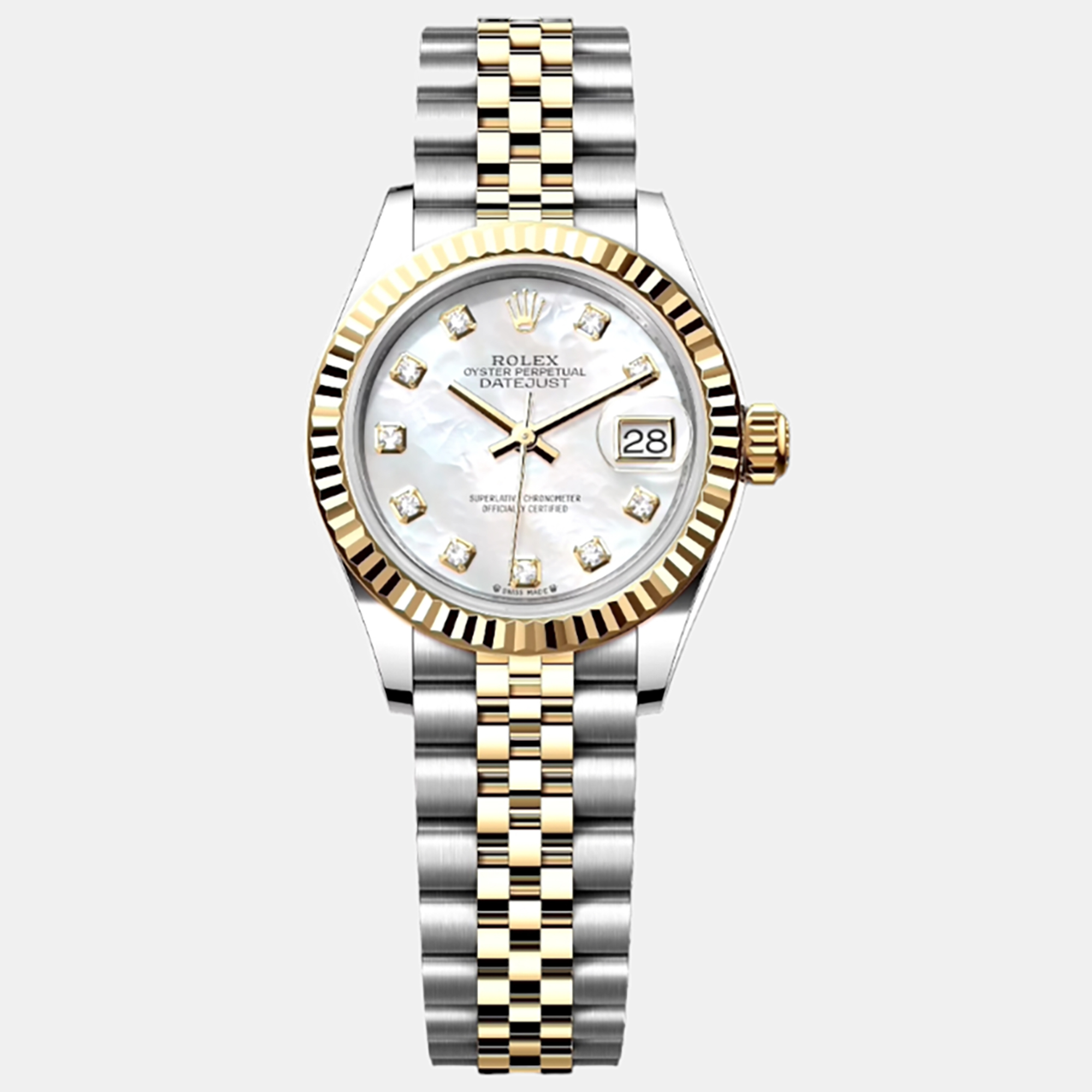 

Rolex -18K Yellow Gold & Stainless Steel 28 Lady-Datejust 279173, White