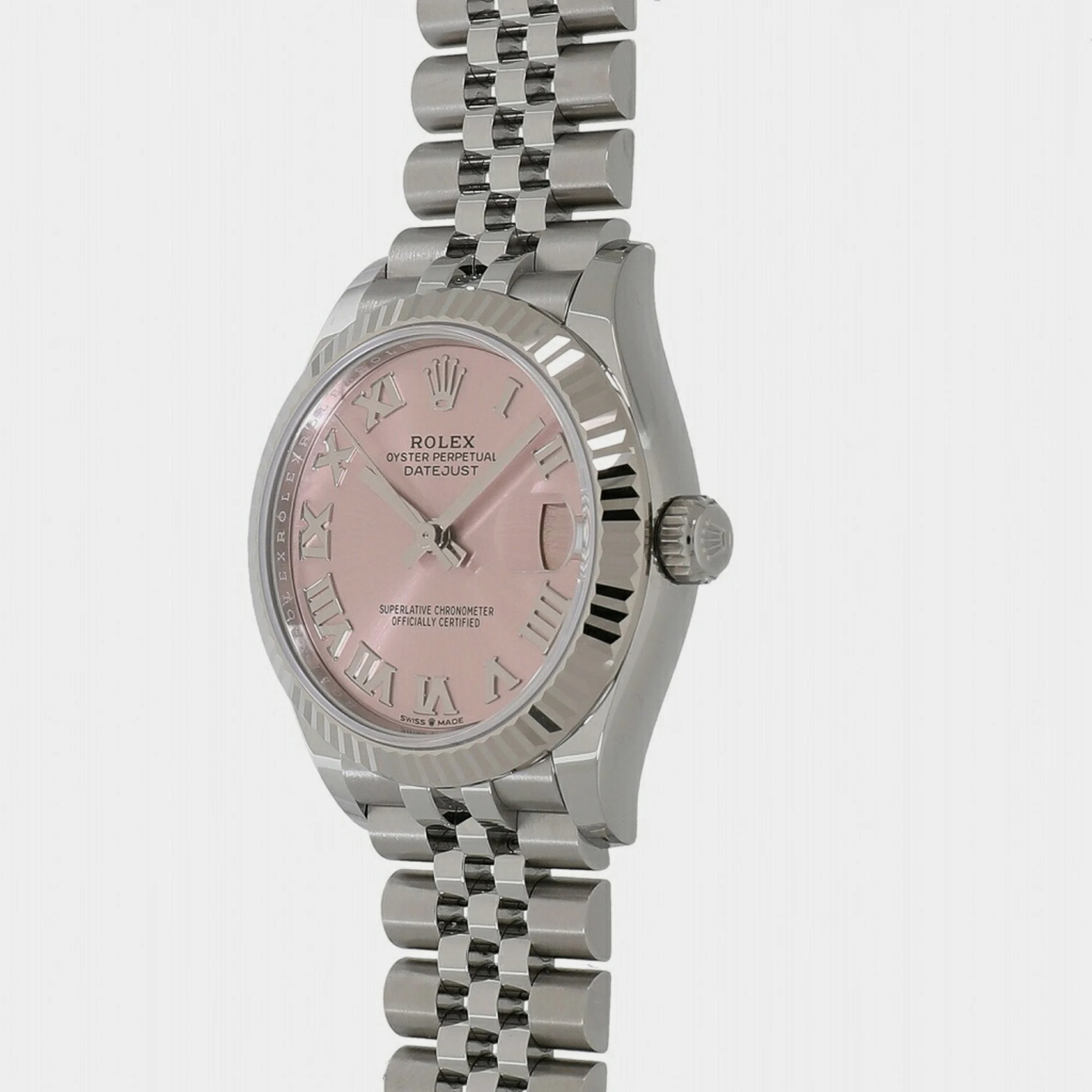 

Rolex Pink 18k White Gold And Stainless Steel Datejust 278274 Automatic Women's Wristwatch 31 mm