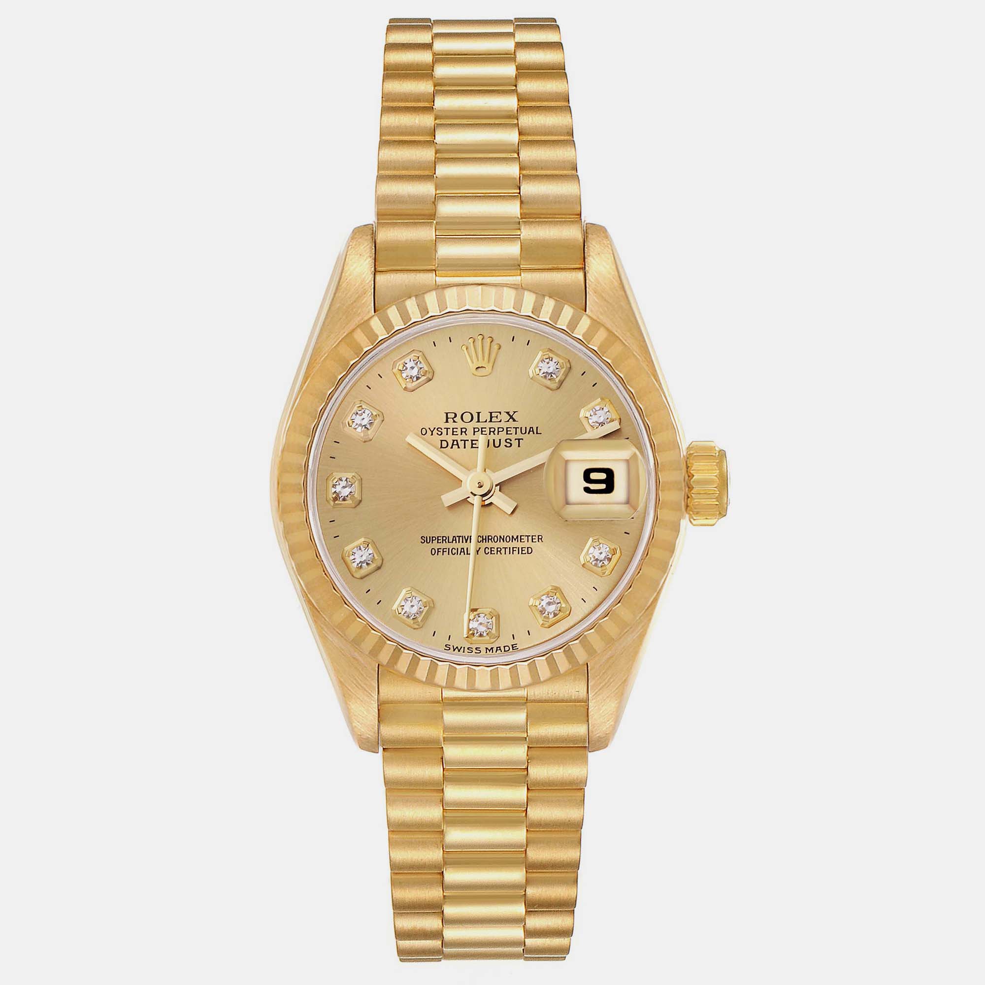 

Rolex Datejust President Yellow Gold Diamond Ladies Watch