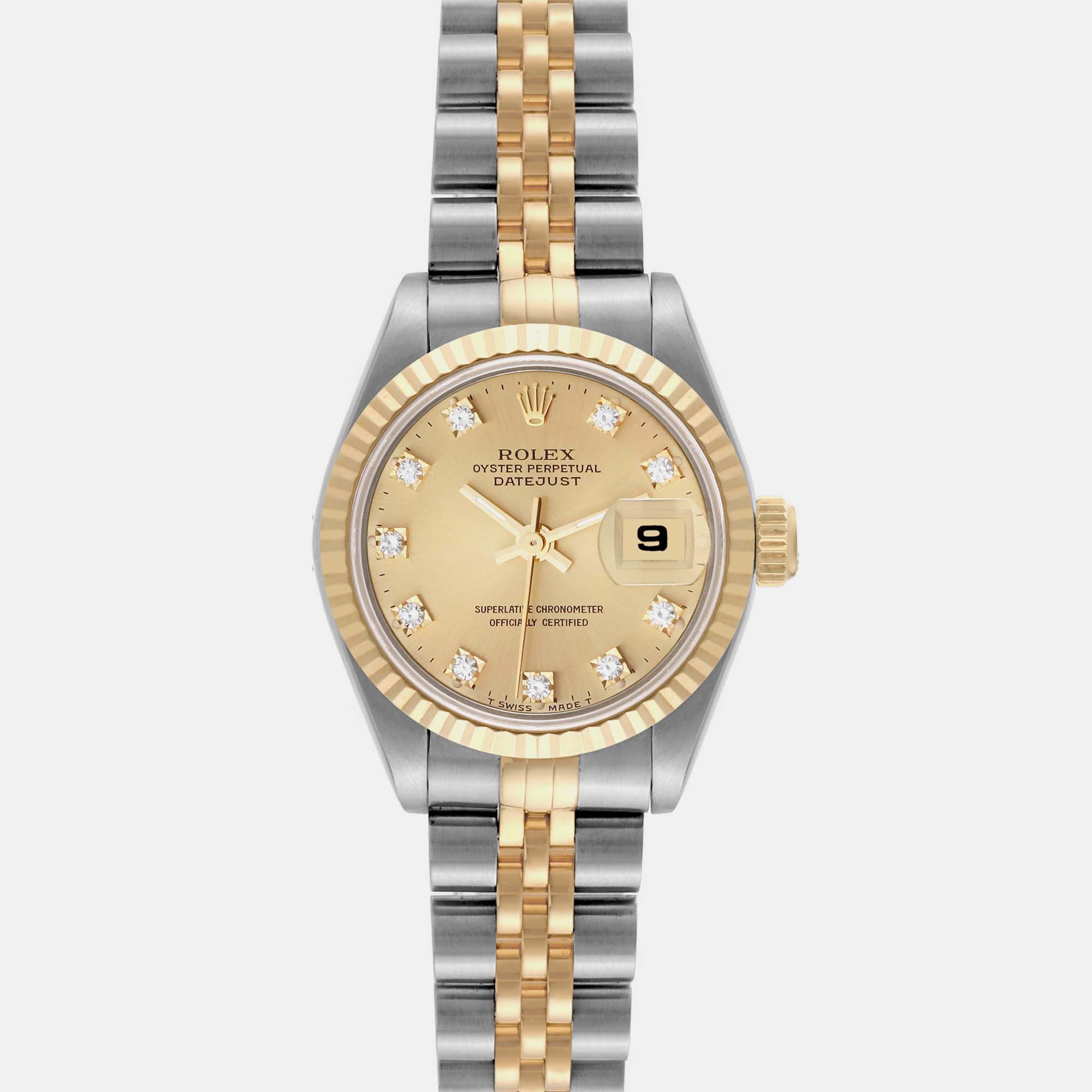 

Rolex Datejust Steel Yellow Gold Diamond Ladies Watch 26 mm