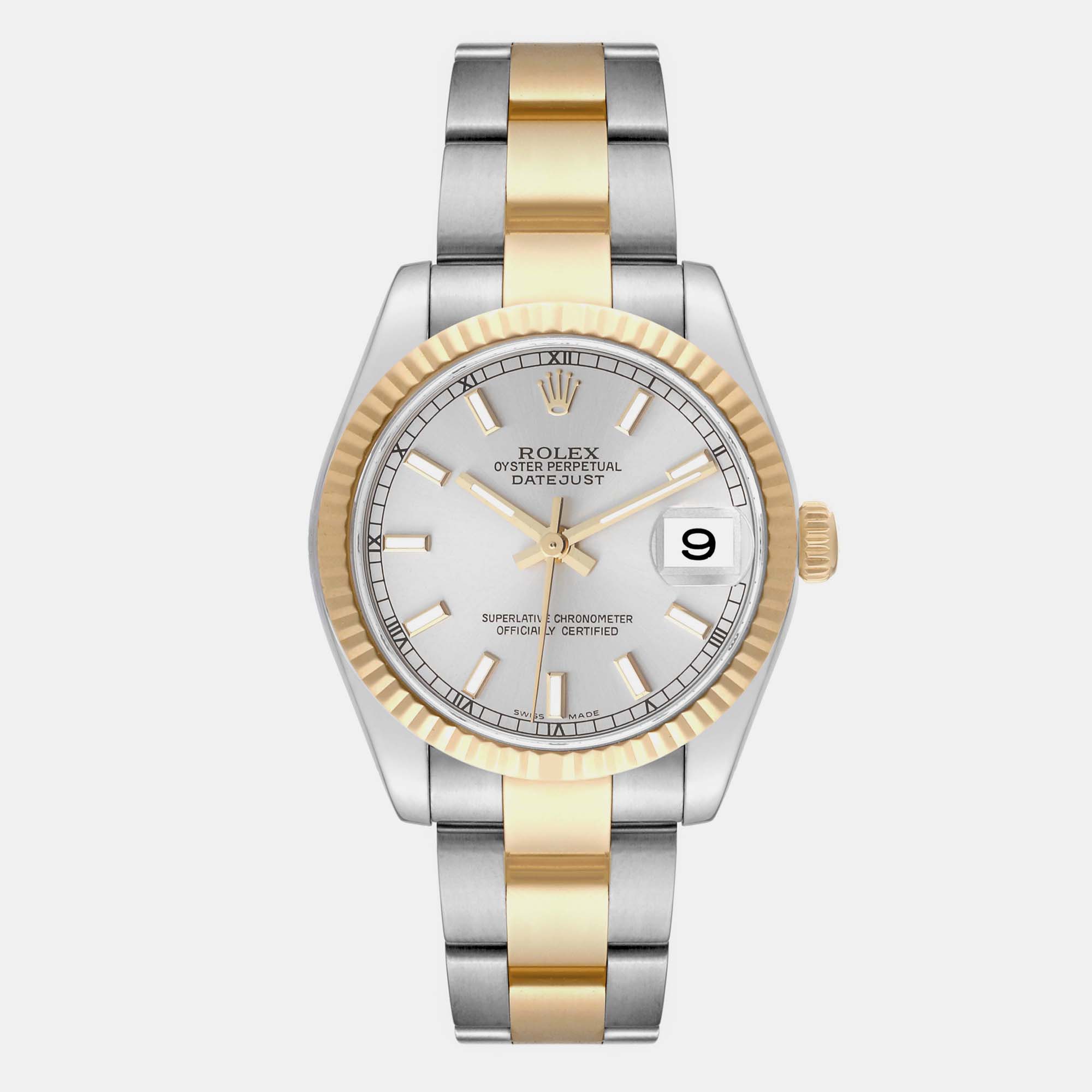 

Rolex Datejust Midsize Steel Yellow Gold Ladies Watch 31 mm, Silver