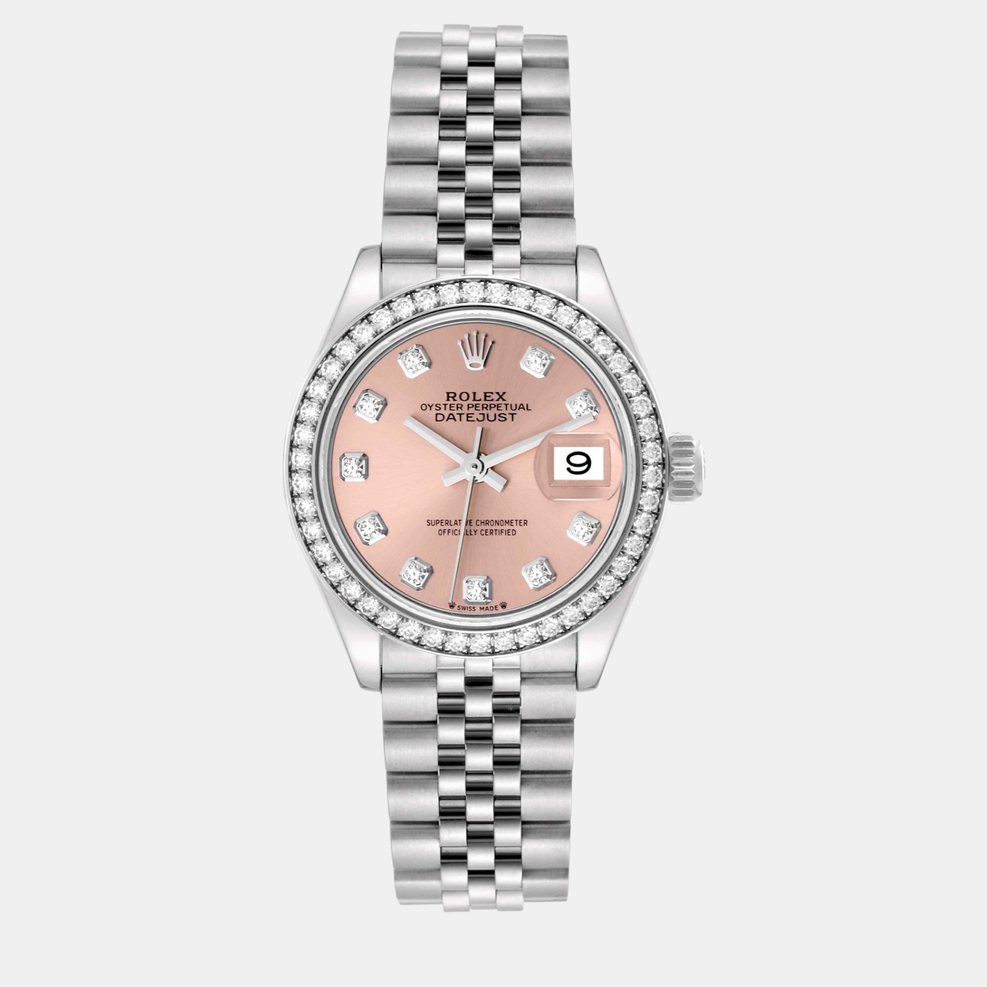 

Rolex Datejust Steel White Gold Pink Dial Ladies Watch 28.0 mm