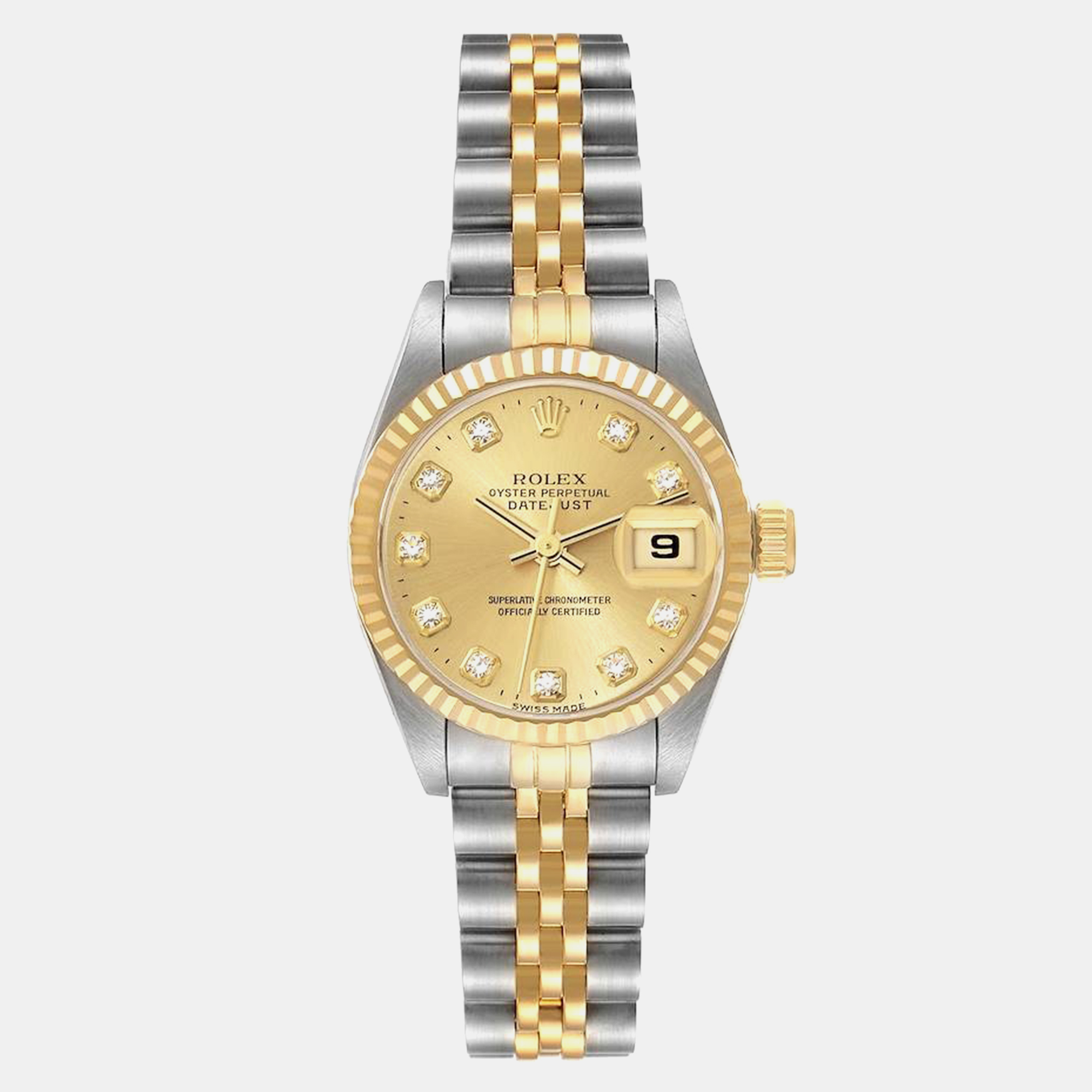 

Rolex Datejust Steel Yellow Gold Diamond Ladies Watch 69173 26 mm