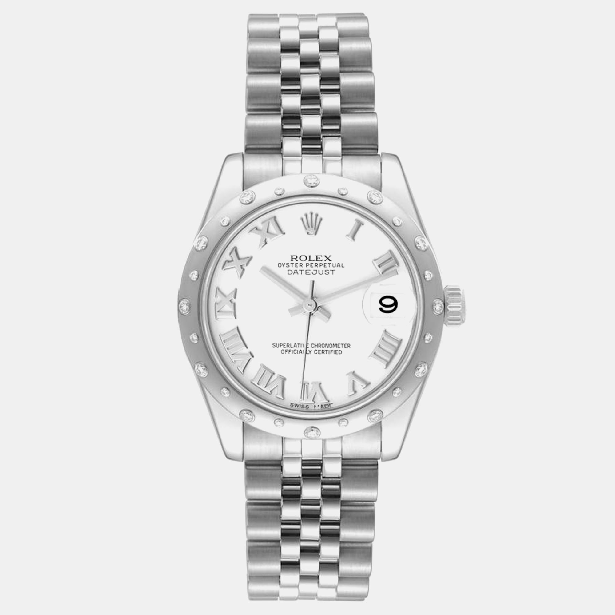 

Rolex Datejust Midsize Steel Diamond Ladies Watch 31.0 mm, White