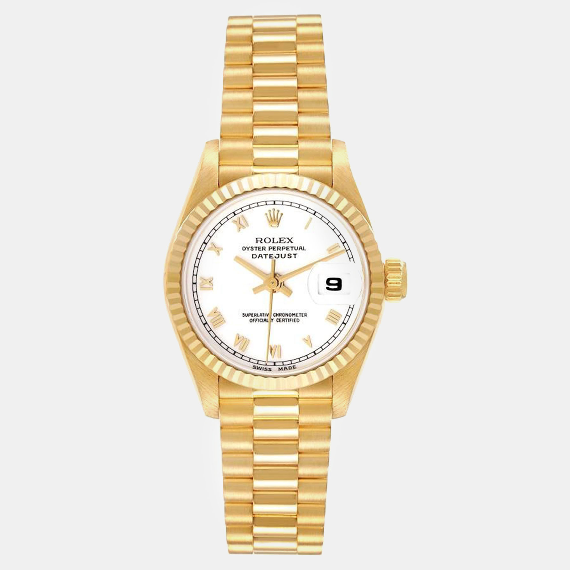 

Rolex Datejust President Yellow Gold Ladies Watch 26.0 mm, White