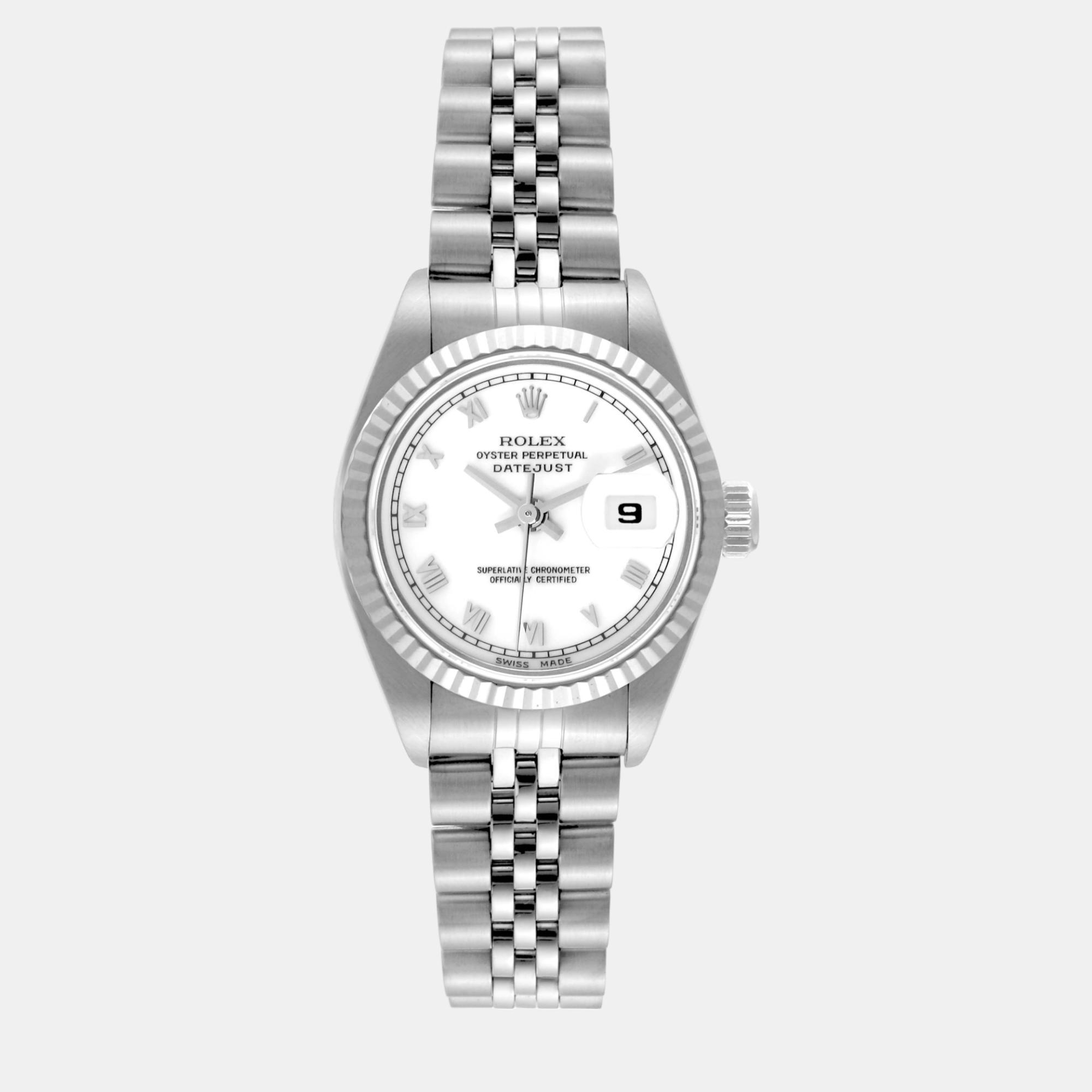 

Rolex Datejust Steel White Gold Roman Dial Ladies Watch 69174