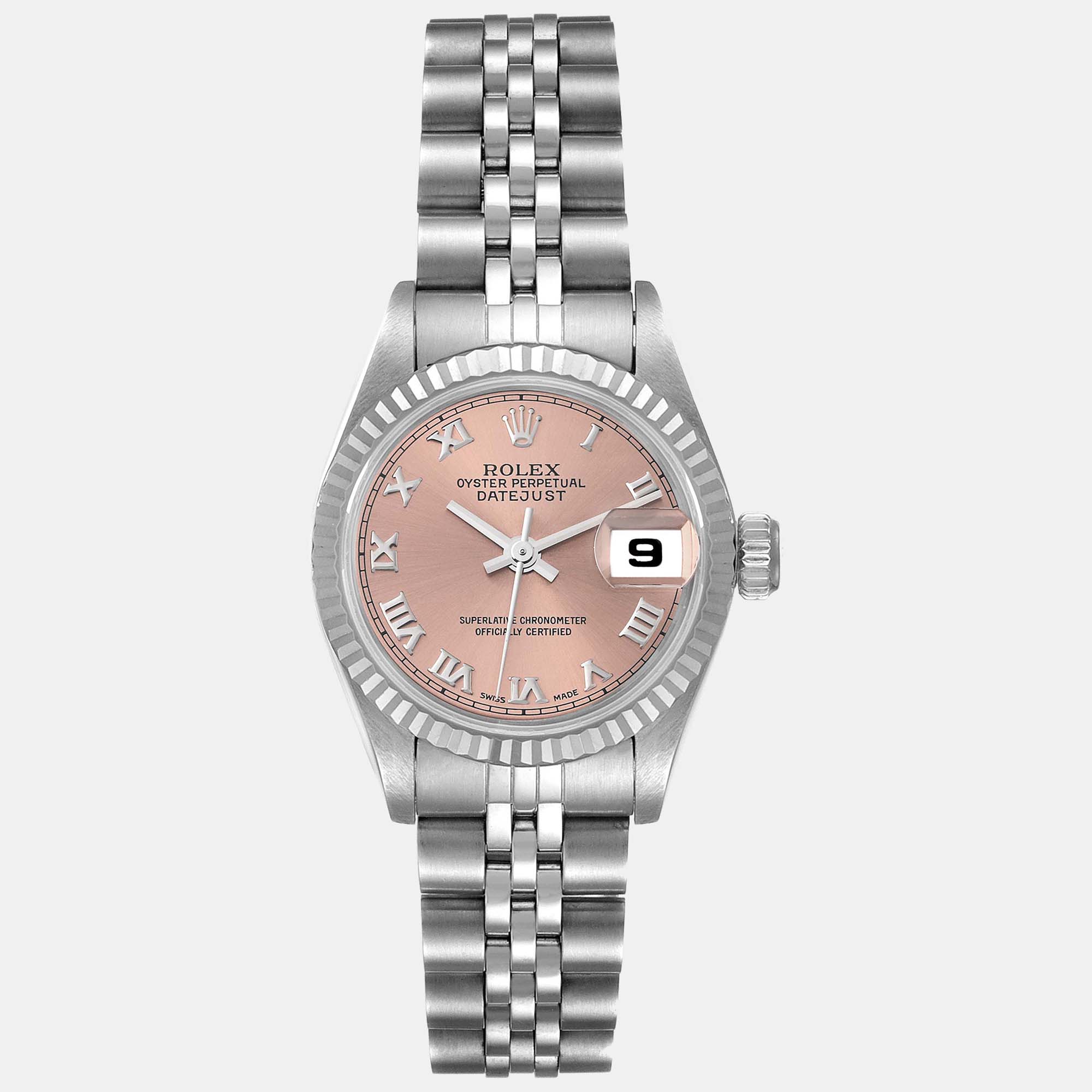 

Rolex Datejust Steel White Gold Salmon Dial Ladies Watch 26 mm, Pink