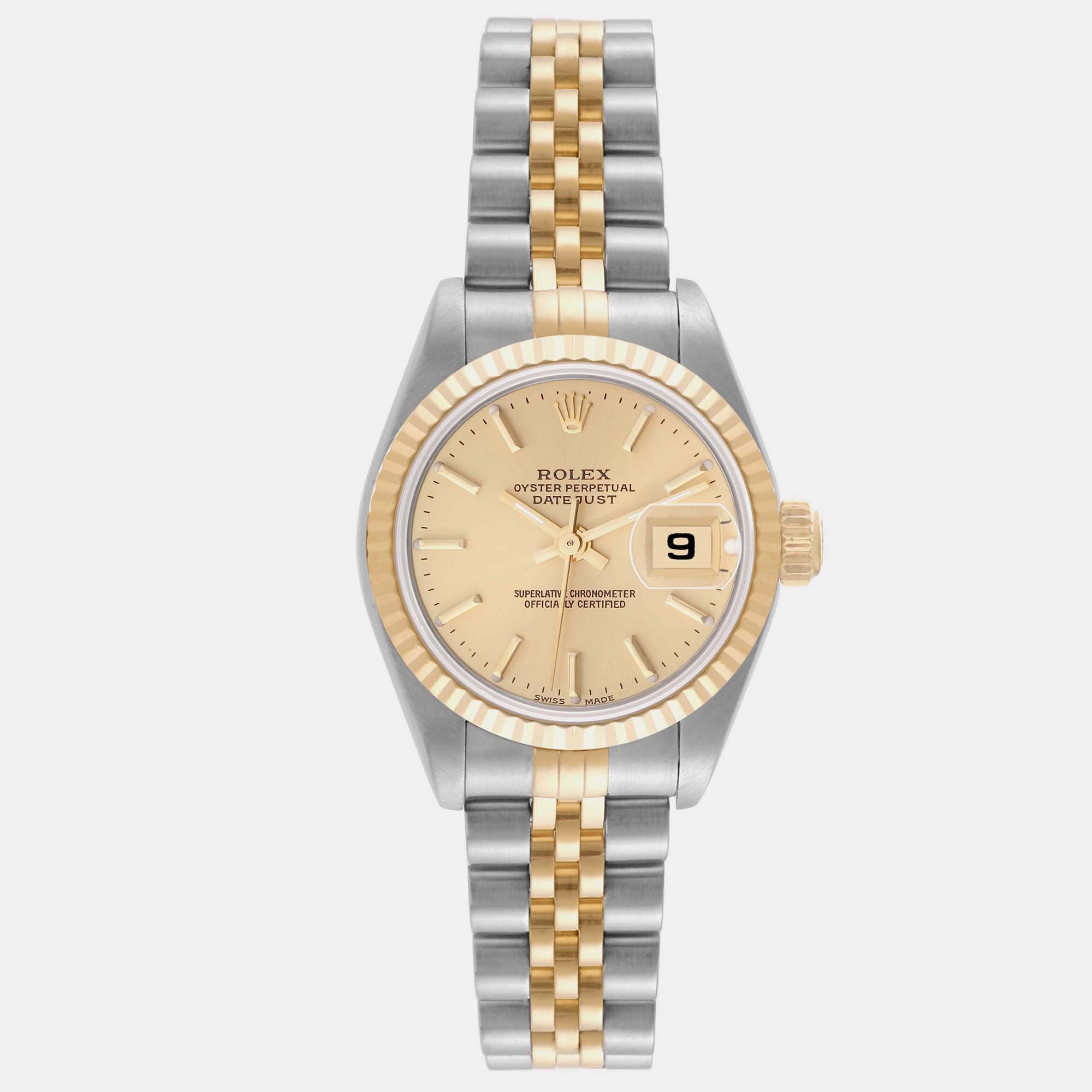 

Rolex Datejust Steel Yellow Gold Champagne Dial Ladies Watch 26.0 mm