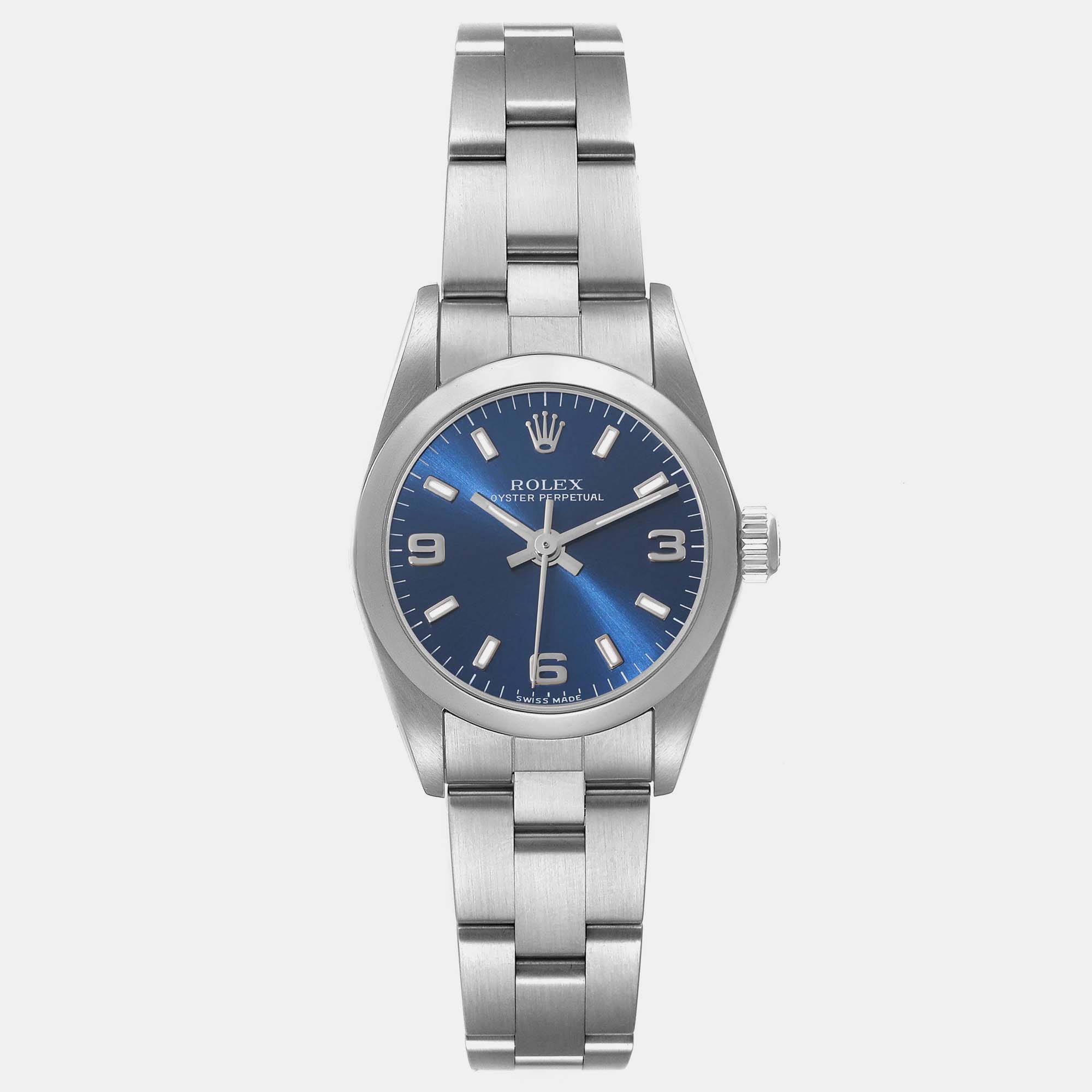 

Rolex Oyster Perpetual Nondate Blue Dial Steel Ladies Watch 24.0 mm