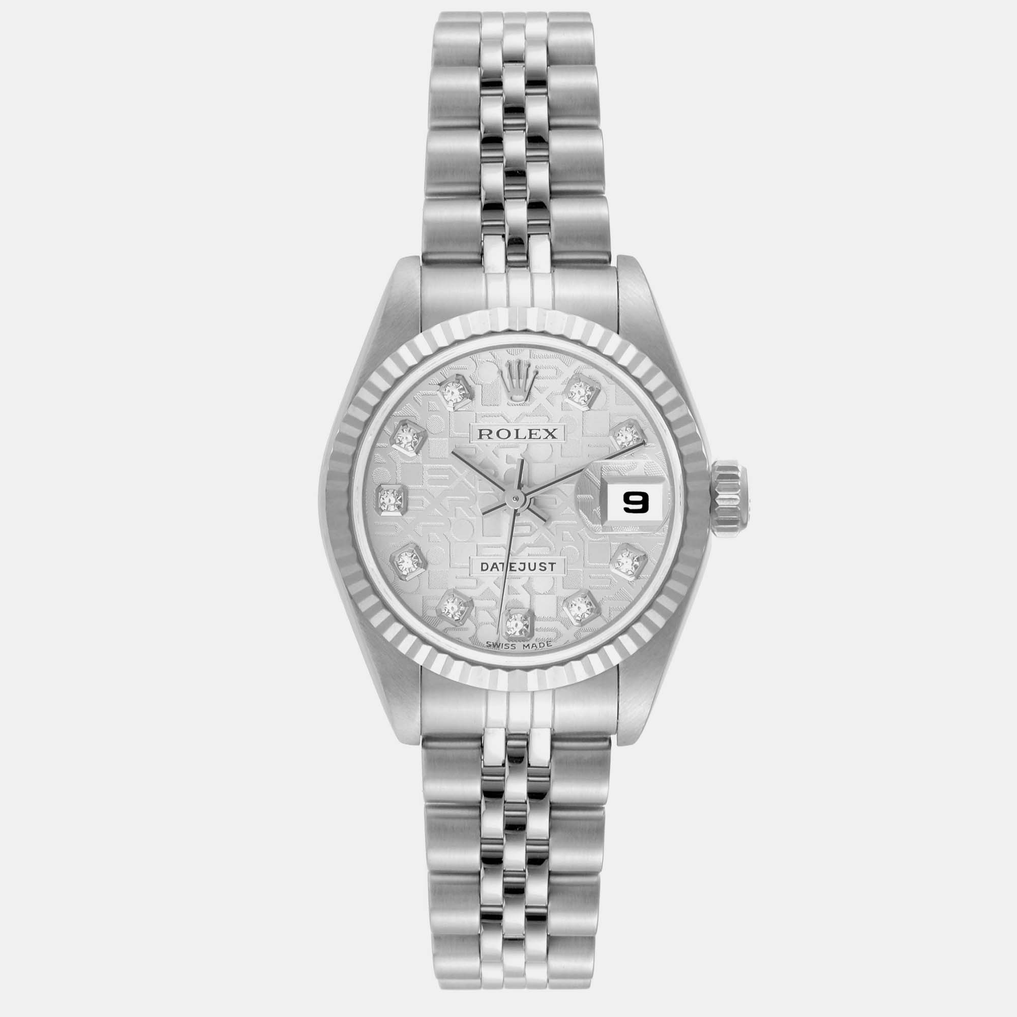 

Rolex Datejust Steel White Gold Silver Diamond Dial Ladies Watch 26.0 mm