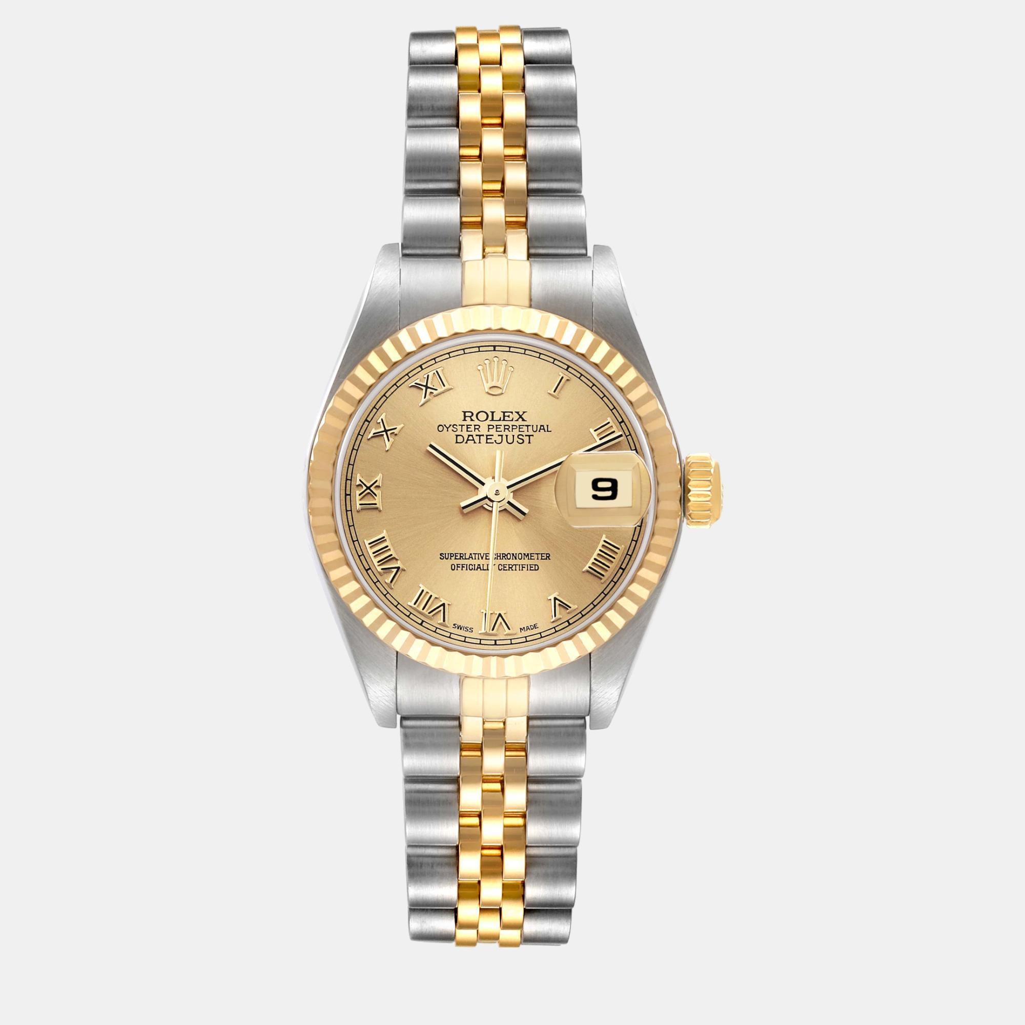 

Rolex Datejust Steel Yellow Gold Champagne Dial Ladies Watch 79173