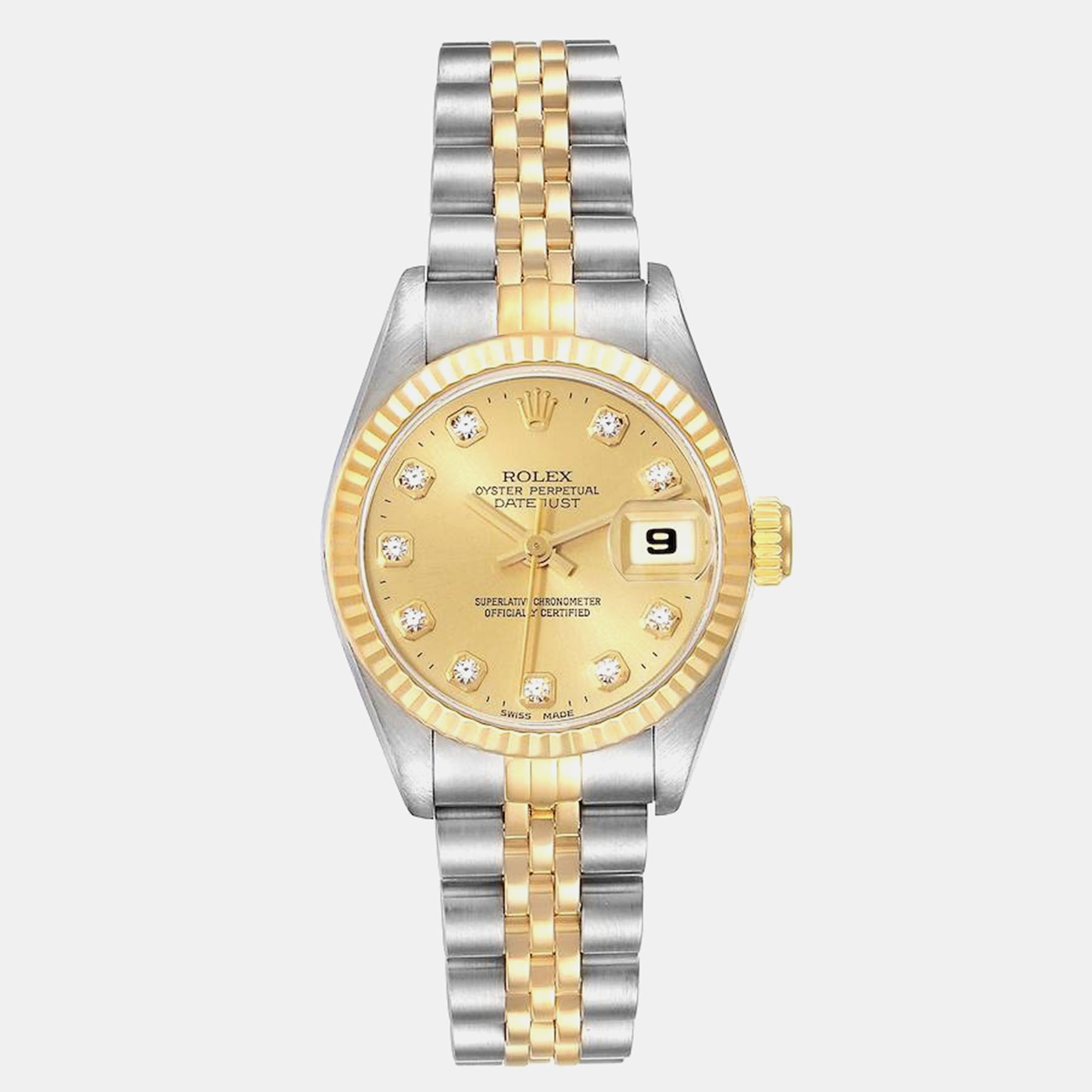 

Rolex Datejust Steel Yellow Gold Diamond Dial Ladies Watch 26.0 mm