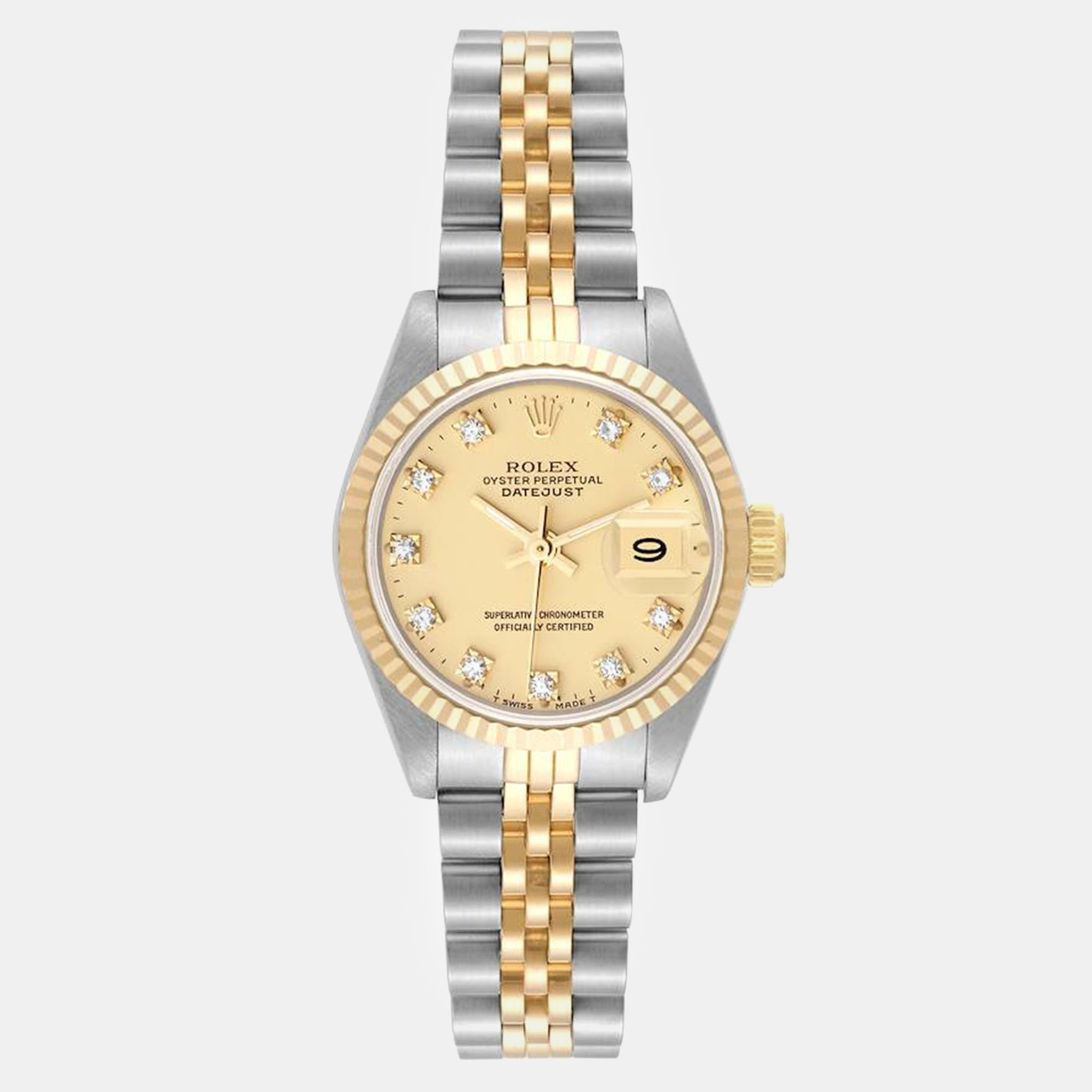 

Rolex Datejust Steel Yellow Gold Diamond Dial Ladies Watch 69173