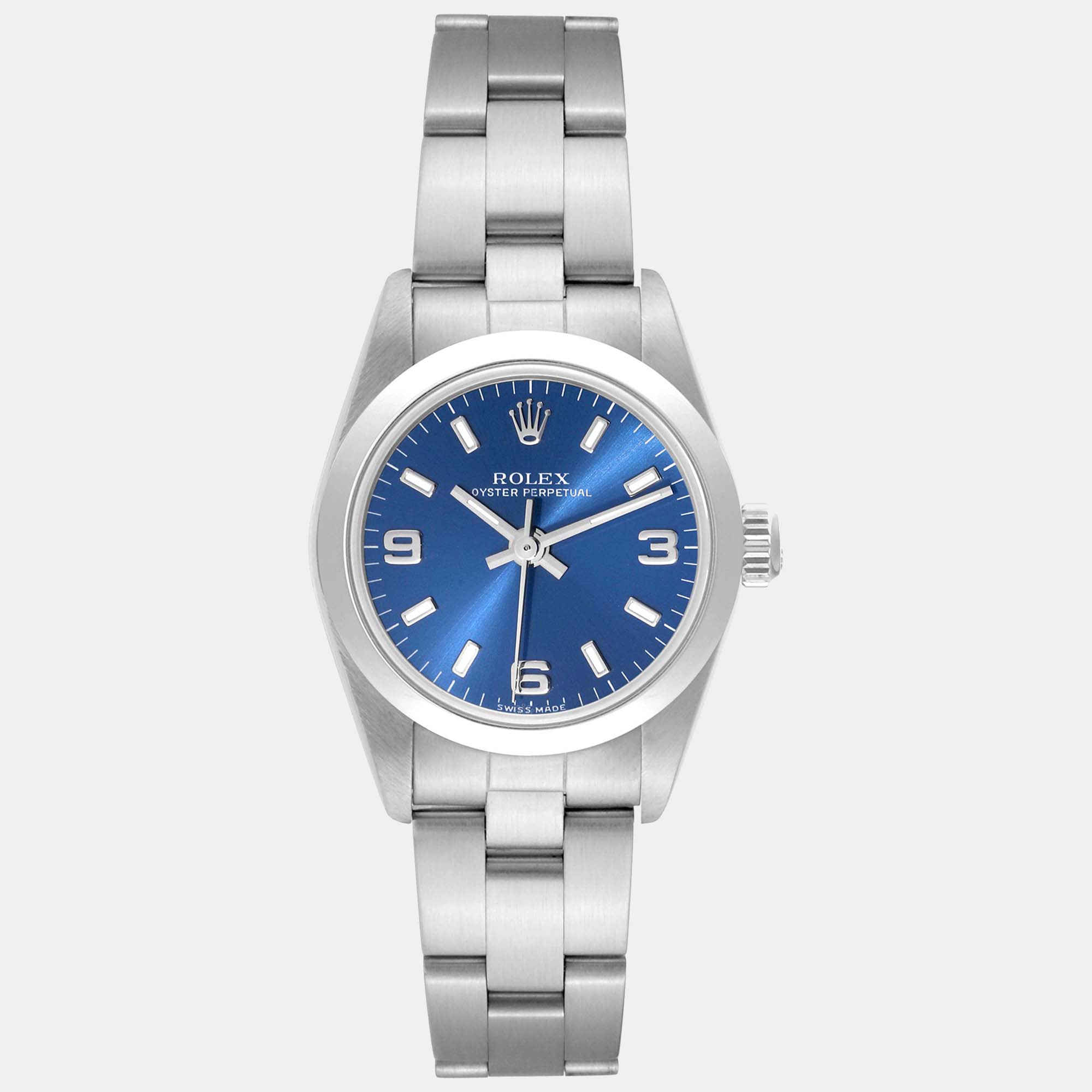 

Rolex Oyster Perpetual Nondate Blue Dial Steel Ladies Watch 76080 24 mm