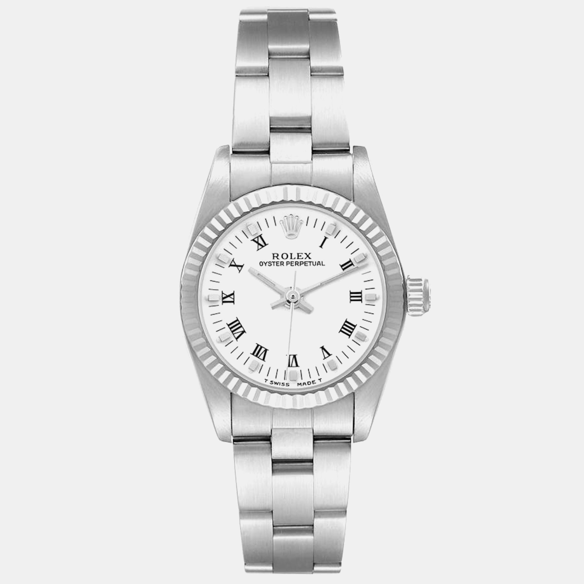 

Rolex Oyster Perpetual Steel White Gold White Dial Ladies Watch 24.0 mm