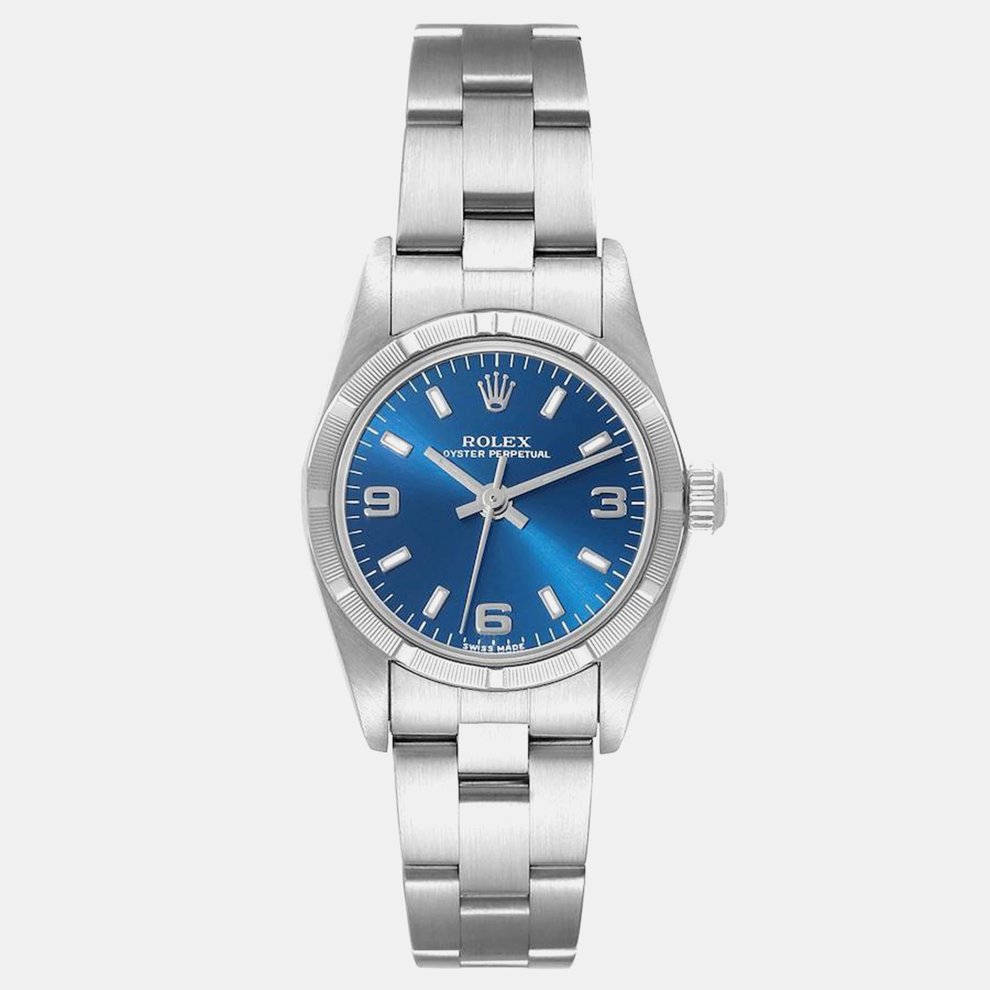 

Rolex Oyster Perpetual NonDate Blue Dial Steel Ladies Watch 24.0 mm