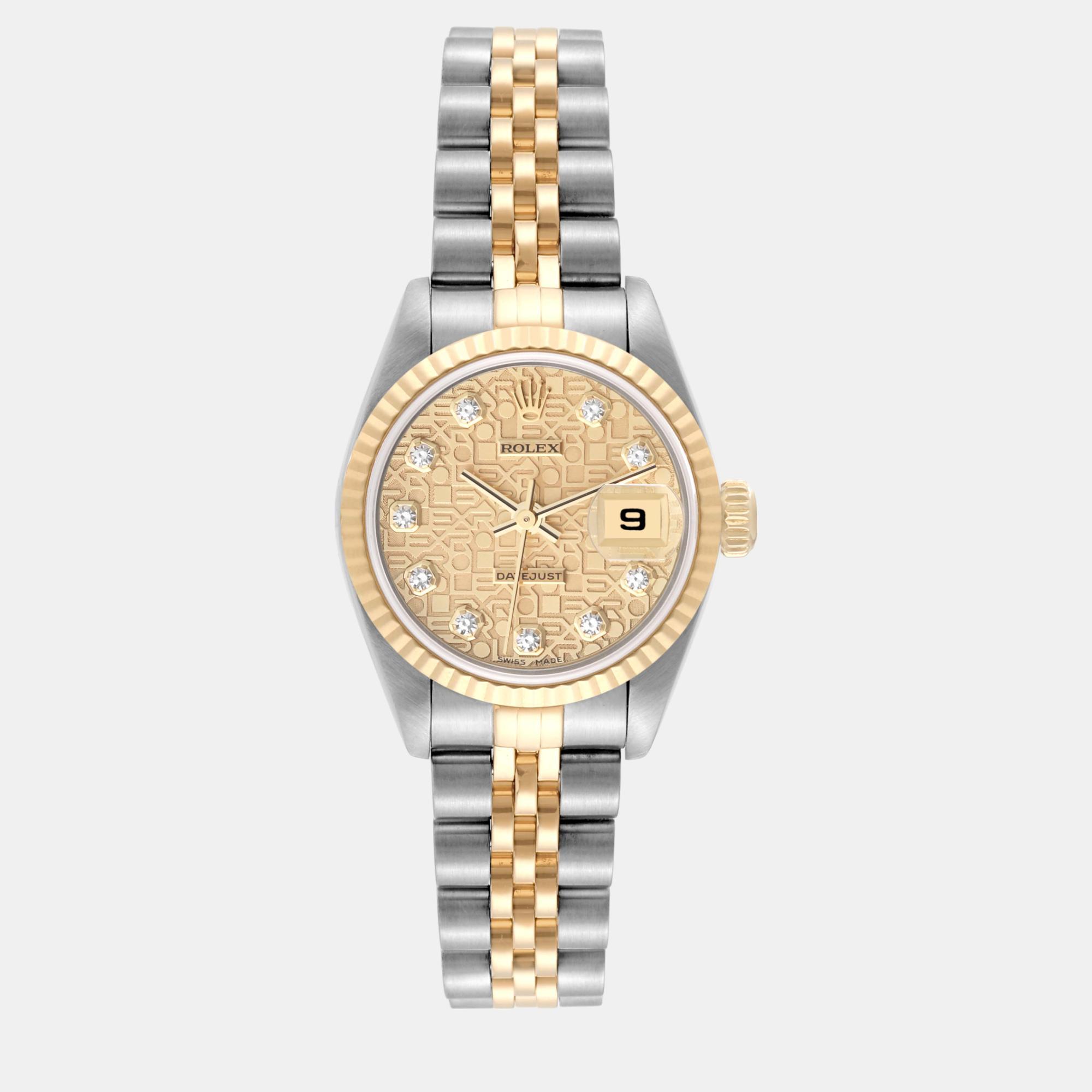 

Rolex Datejust Steel Yellow Gold Anniversary Diamond Dial Ladies Watch 79173