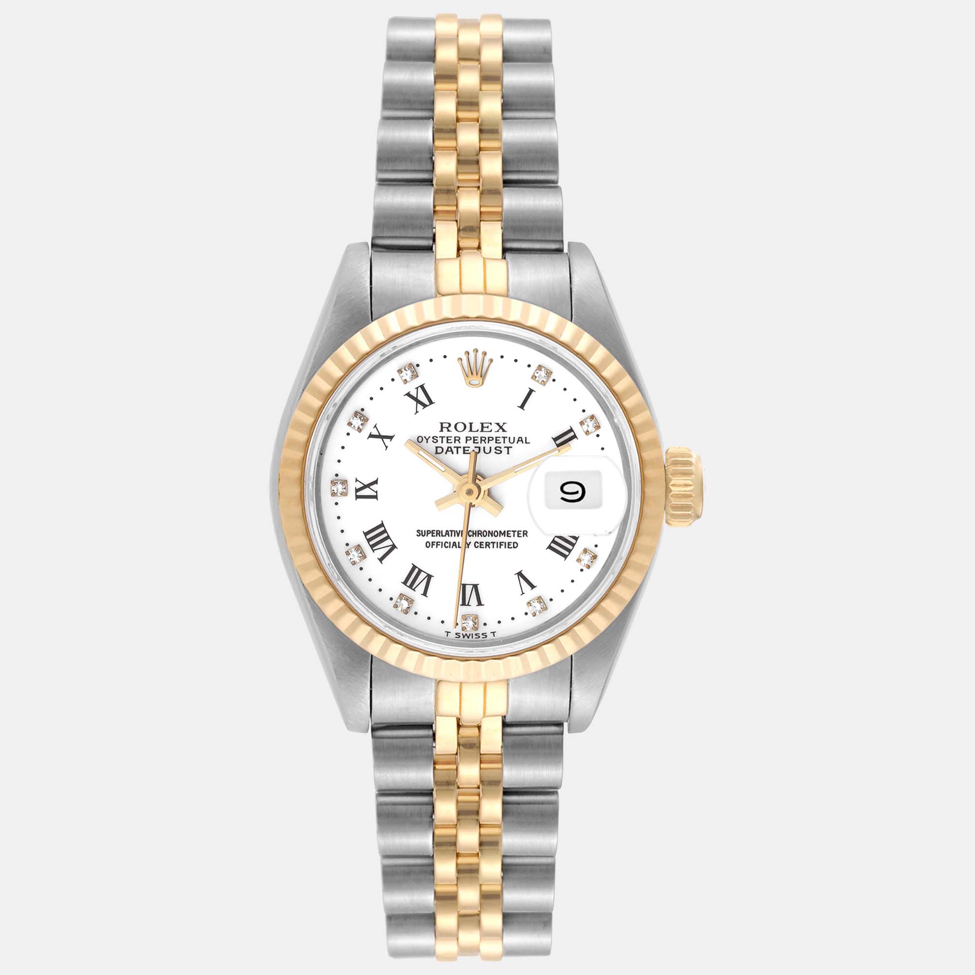 

Rolex Datejust White Roman Dial Steel Yellow Gold Ladies Watch 26.0 mm