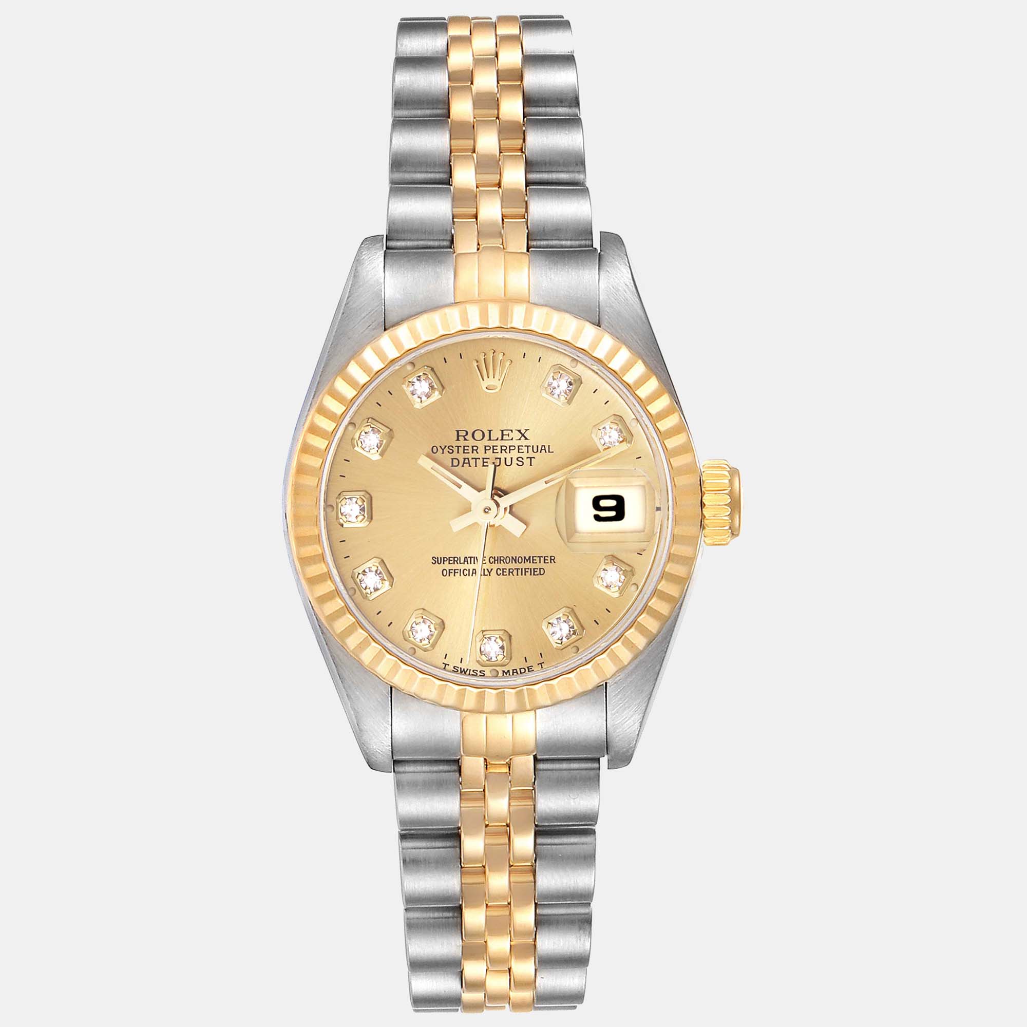

Rolex Datejust Steel Yellow Gold Diamond Dial Ladies Watch 26 mm