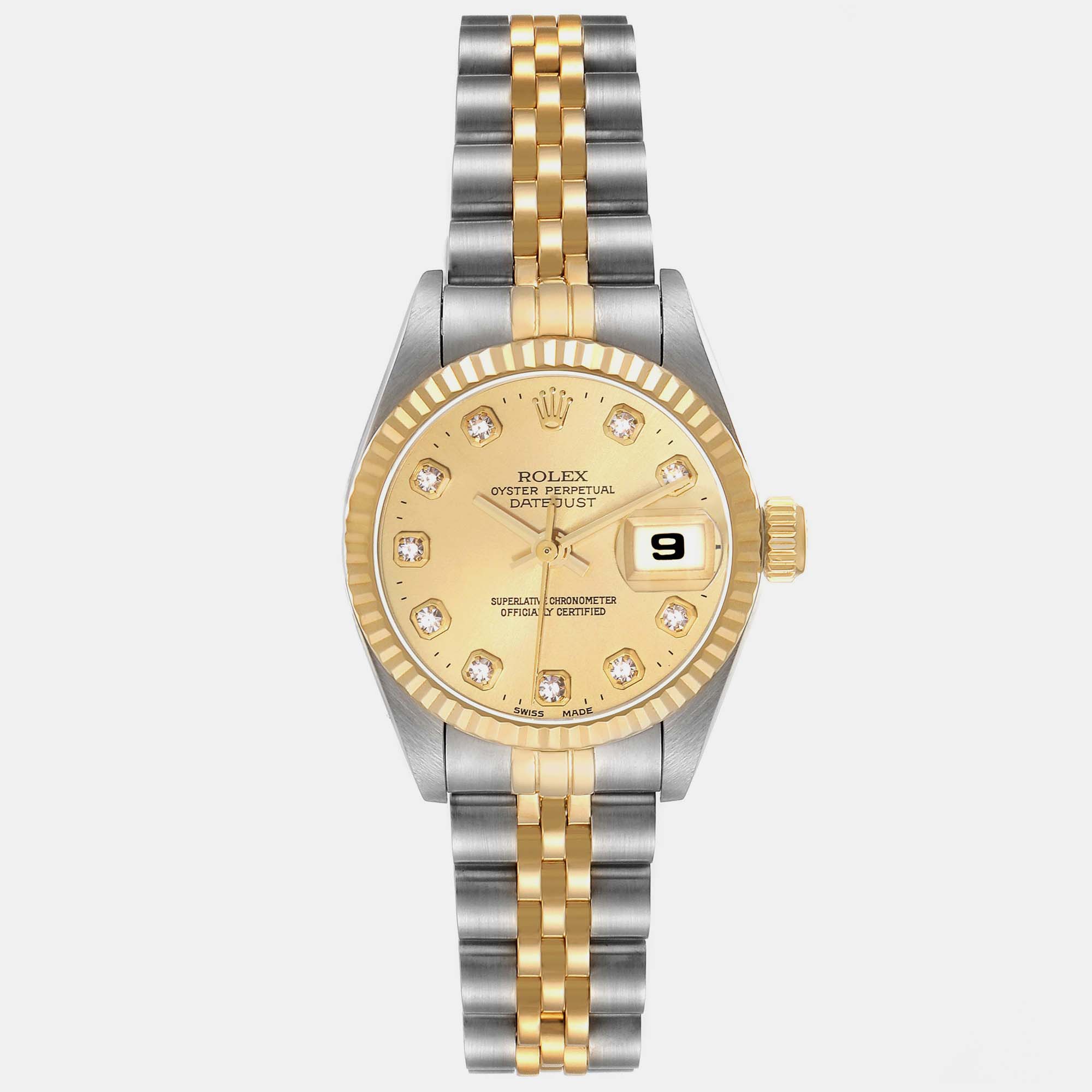 

Rolex Datejust Steel Yellow Gold Diamond Dial Ladies Watch 26.0 mm