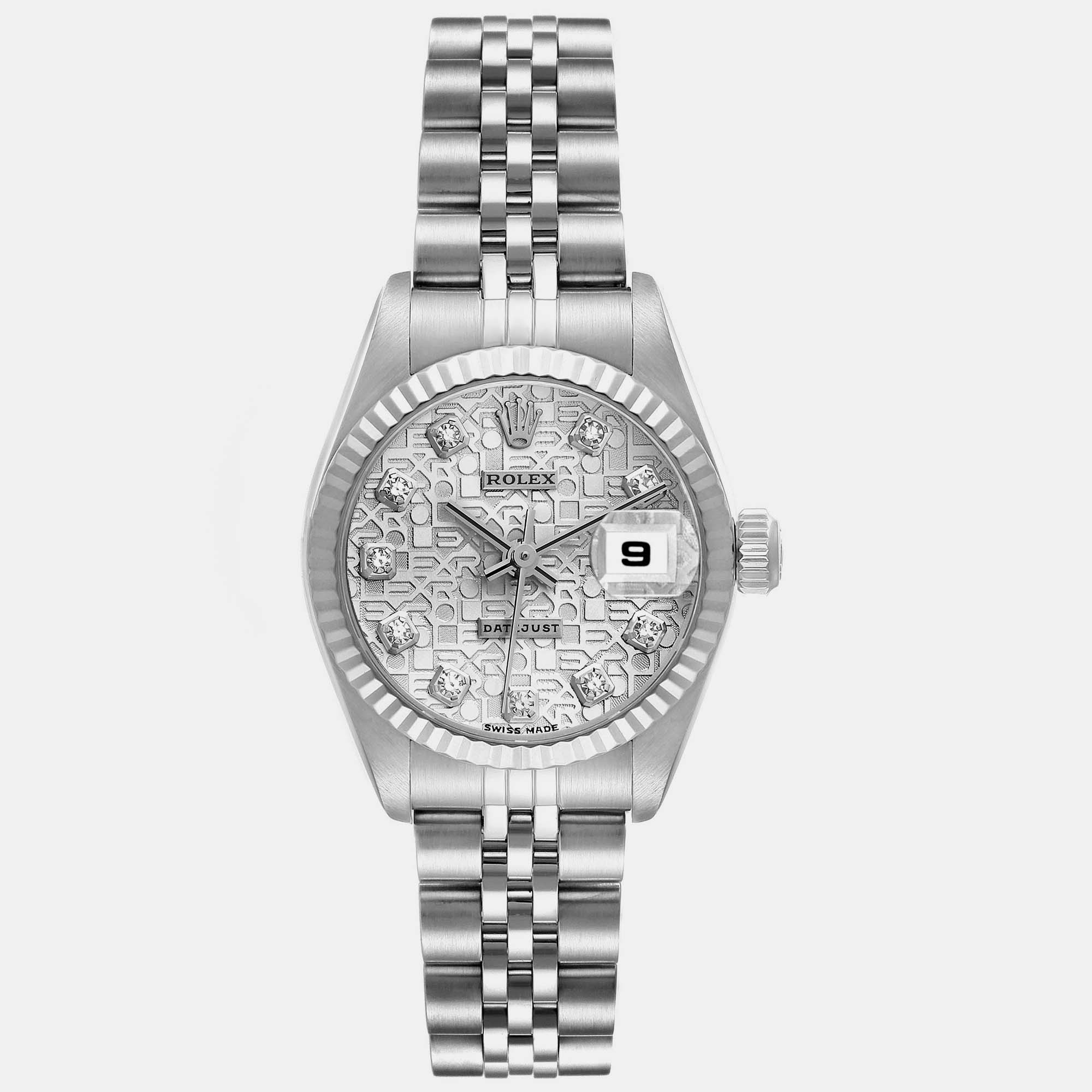 

Rolex Datejust Steel White Gold Silver Diamond Dial Ladies Watch 26.0 mm