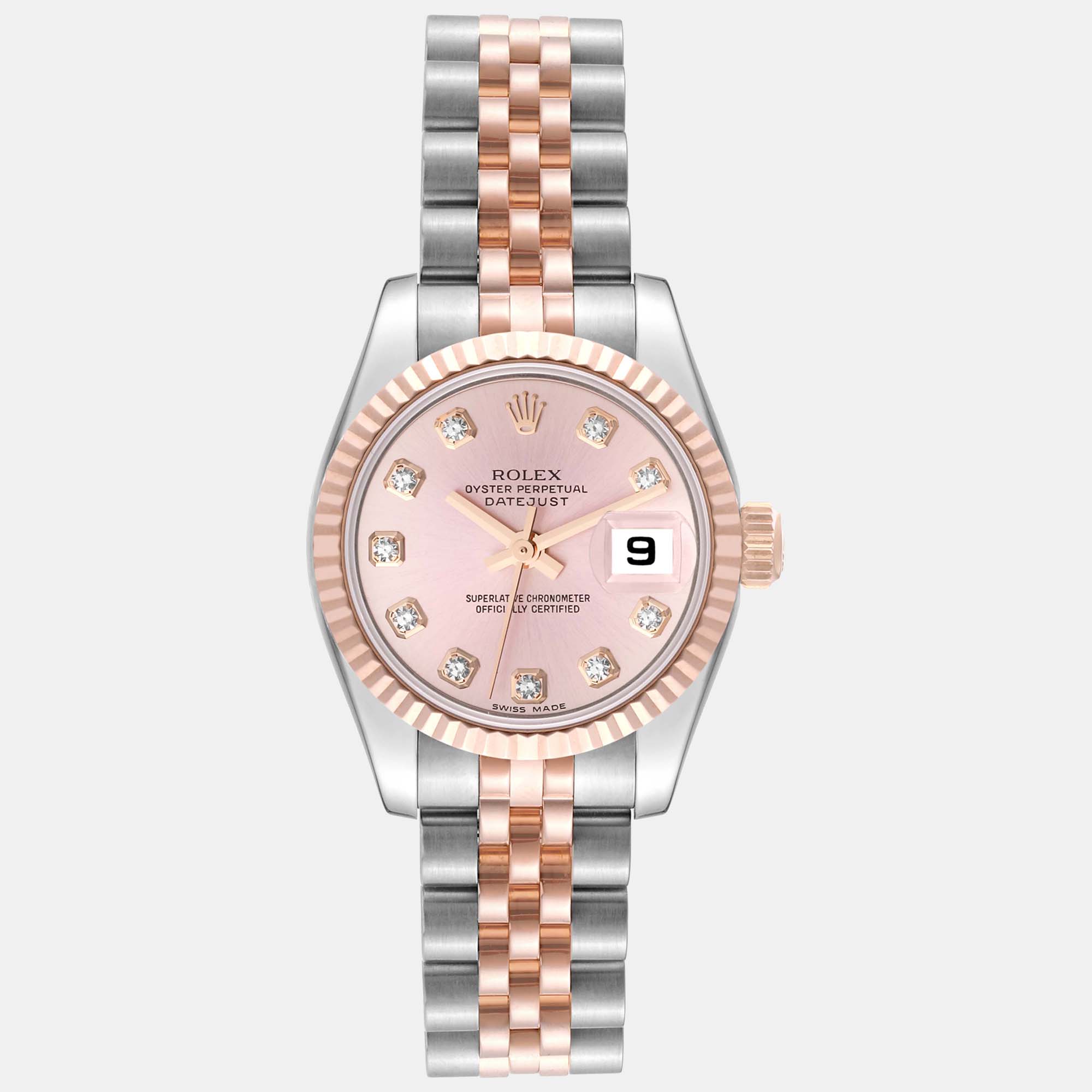 

Rolex Datejust Steel Rose Gold Pink Dial Ladies Watch 179171 26 mm