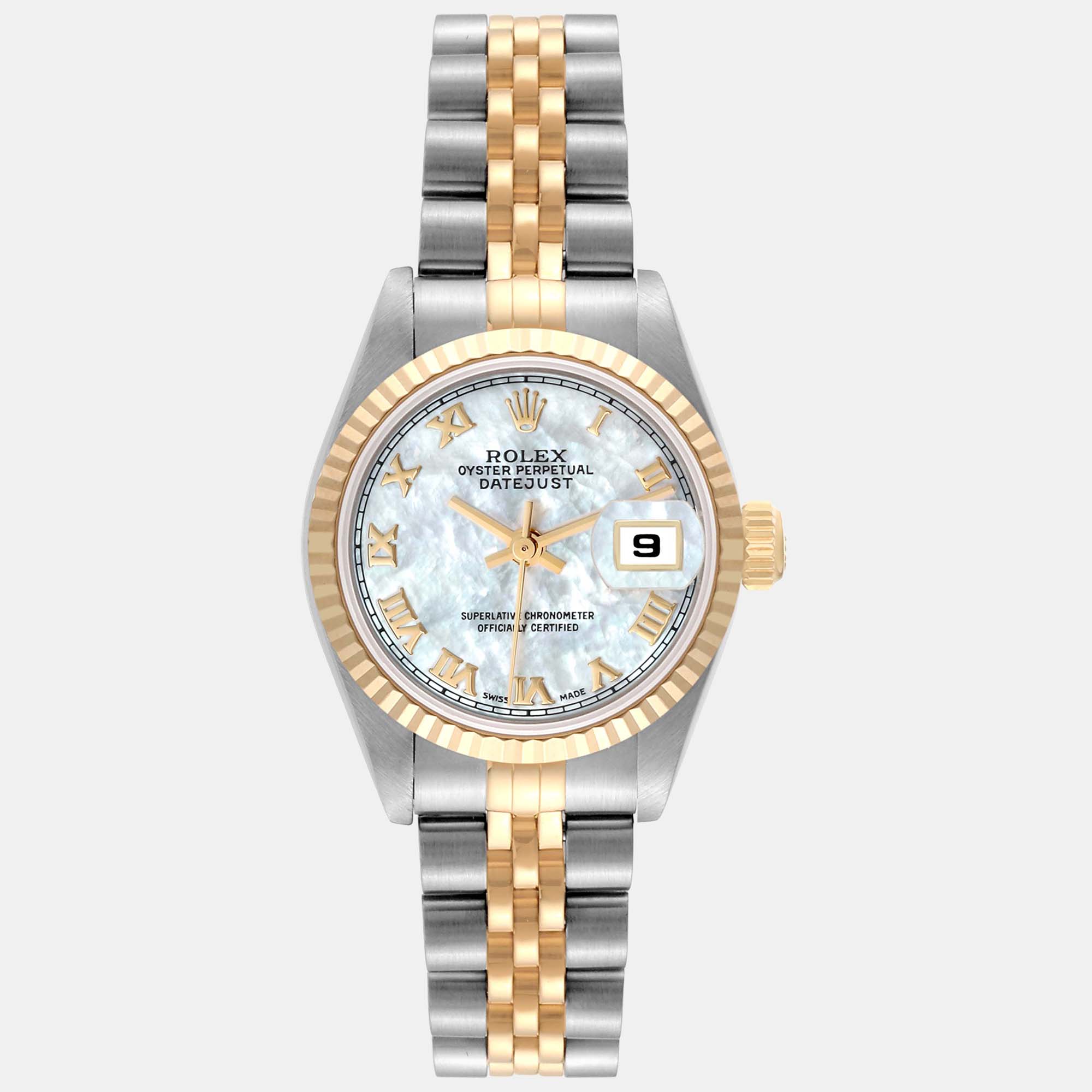 

Rolex Datejust Mother of Pearl Dial Steel Yellow Gold Ladies Watch 26.0 mm, White